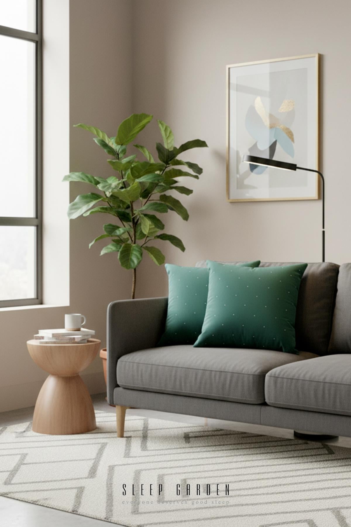 Sleep Garden Erguvan Serisi Kadife Yeşil Taşlı Dekoratif Kırlent 45x45 2'liSleep Garden Erguvan Serisi Kadife Yeşil Taşlı Dekoratif Kırlent 45x45 2'liSleep Garden