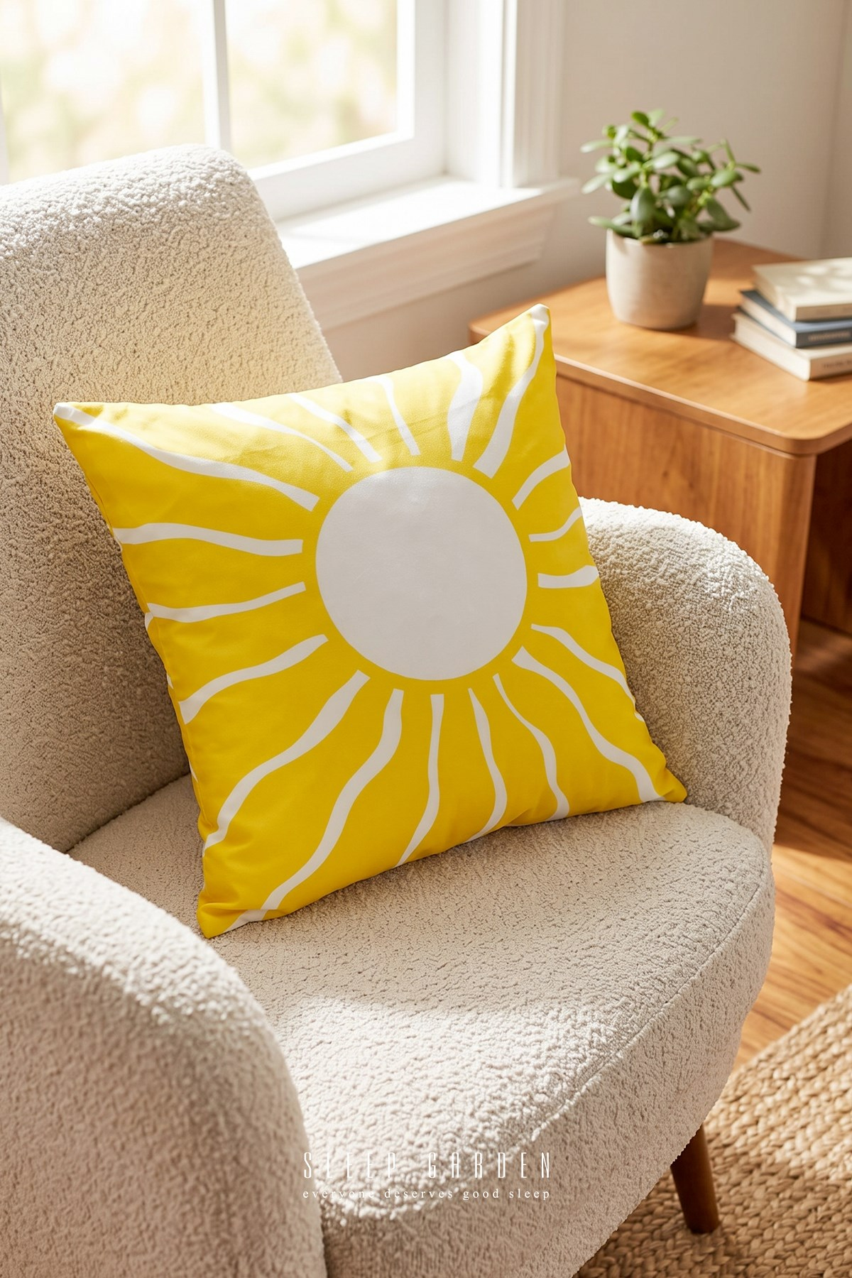 Sleep Garden Güneş Tasarım Dekoratif Kırlent Kılıfı | Modern Ev Dekoru 43x43Sleep Garden