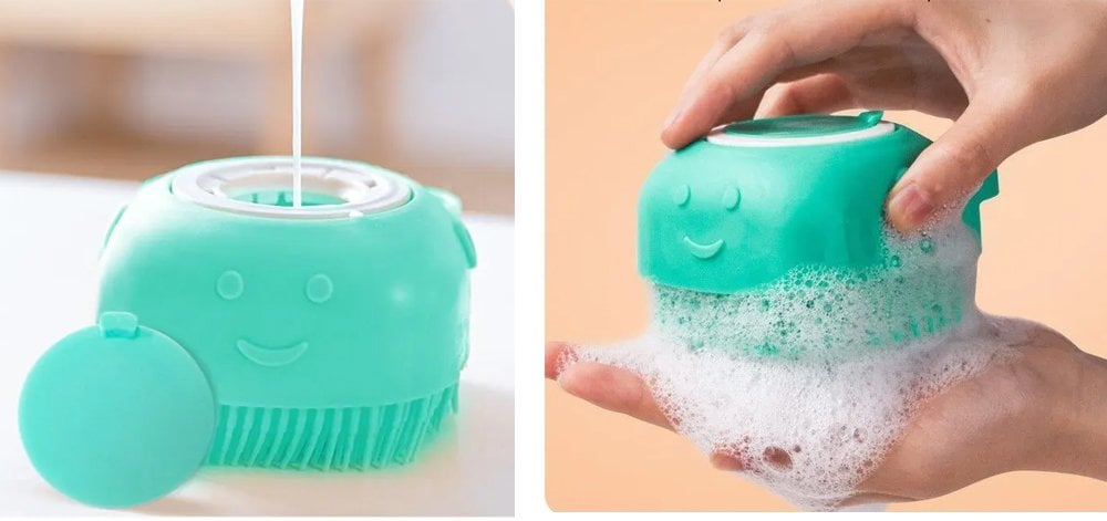 Sunup Çok Amaçlı Yumuşak Silikon Duş Lifi - Sabun Jel Şampuan Hazneli