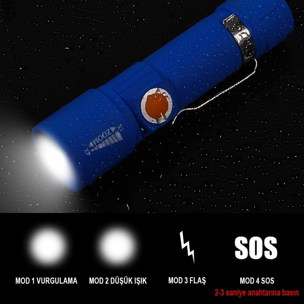 Powermaster Usb'li Şarjlı El Feneri MX-616S