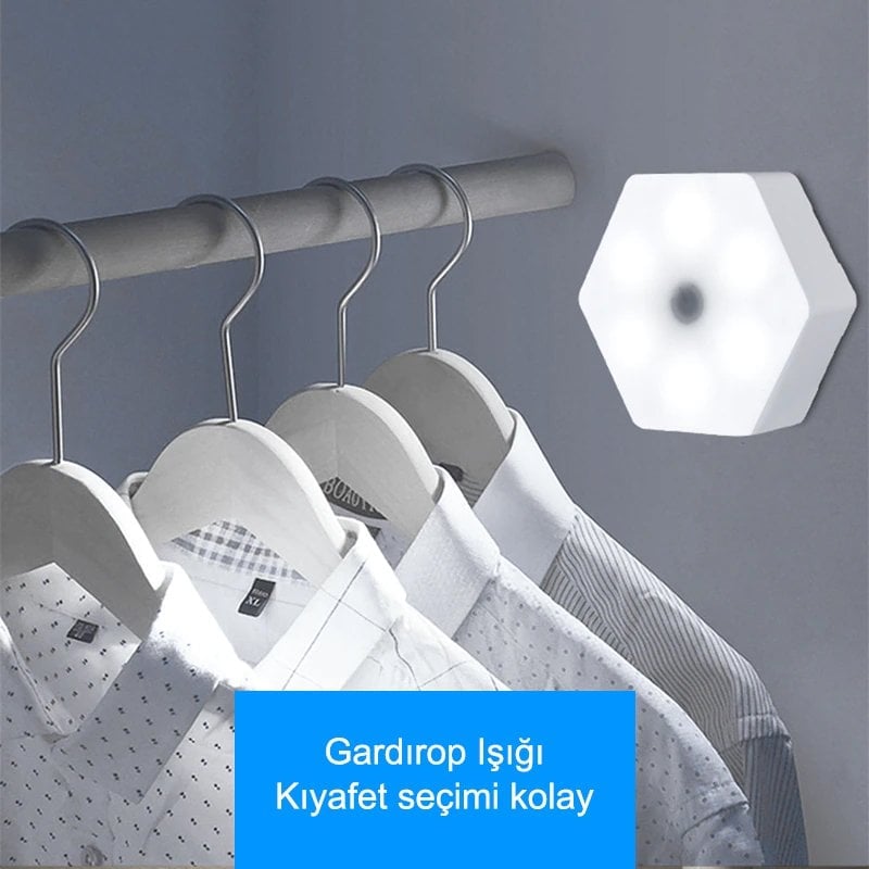 Powermaster MX-359 Tekli Altıgen Kumandalı Pilli Dokunmatik Tezgah Altı LED Aydınlatma