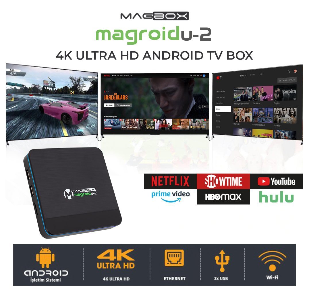 Magbox Magroid U2 4 GB Ram 32 GB HDD 4K Ip Tv Box (Android 9.1)