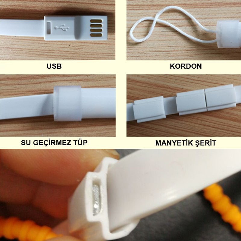 Powermaster Manyetik Çok Yönlü USB Esnek Led Şerit Aydınlatma