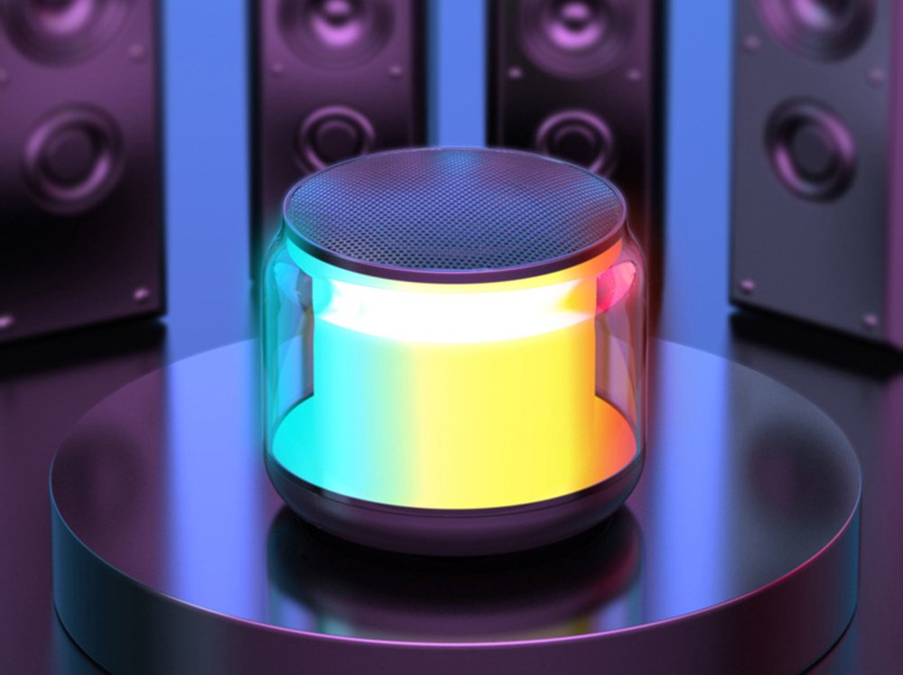 Magicvoice S-300 Şeffaf Camlı Renkli 5w Taşınabilir Bluetooth Hoparlör