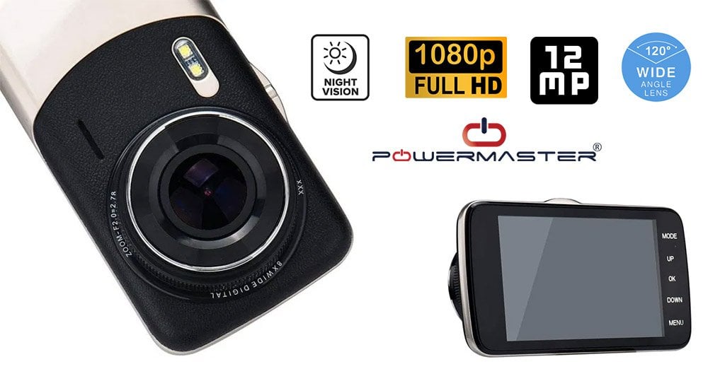 Powermaster PM-19295 5 MP 4'' Ekran-Mikrofon-Gece Görüş Araç Kamerası (32 GB Desteği)