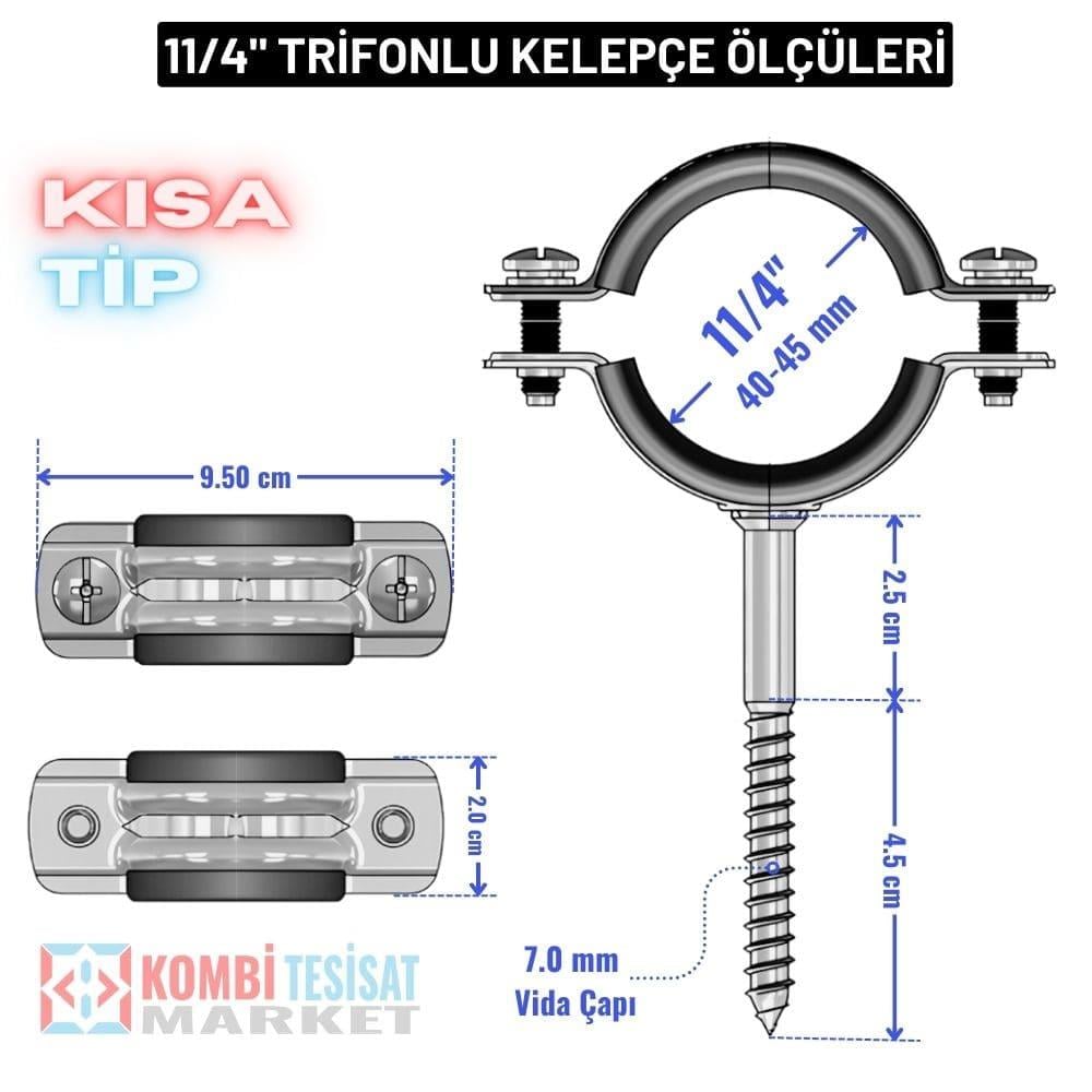 11/4'' Boru Kelepçesi Kısa Trifonlu