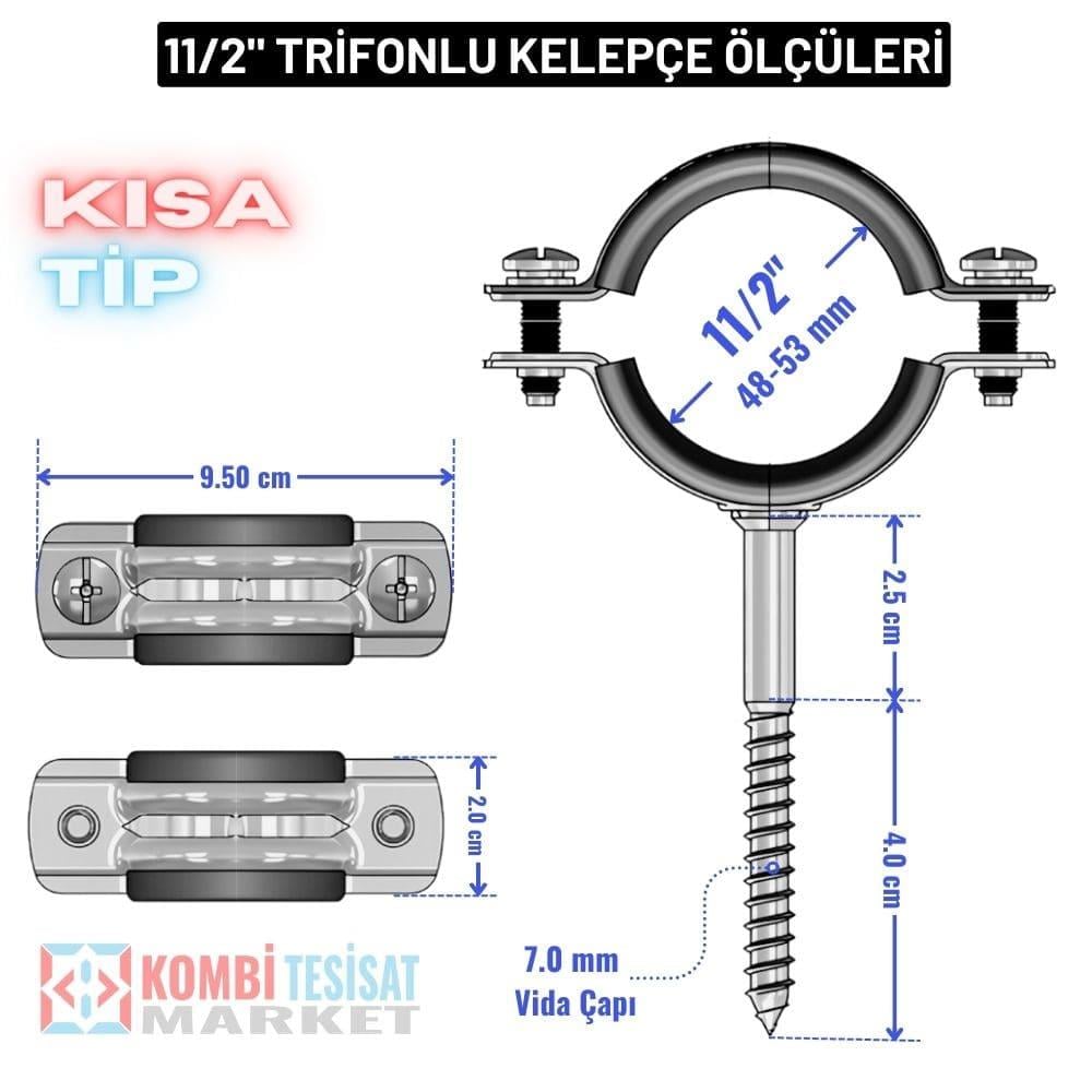 11/2'' Boru Kelepçesi Kısa Trifonlu