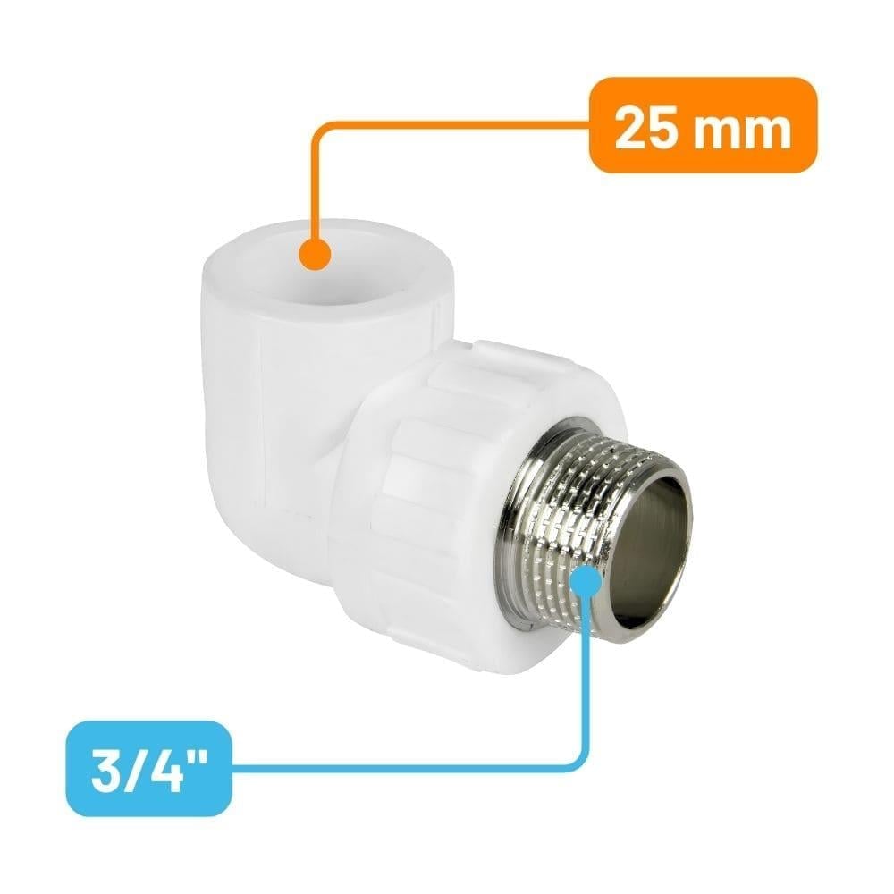 Kalde Erkek Dirsek Ø25x3/4 Dış Dişli Dirsek