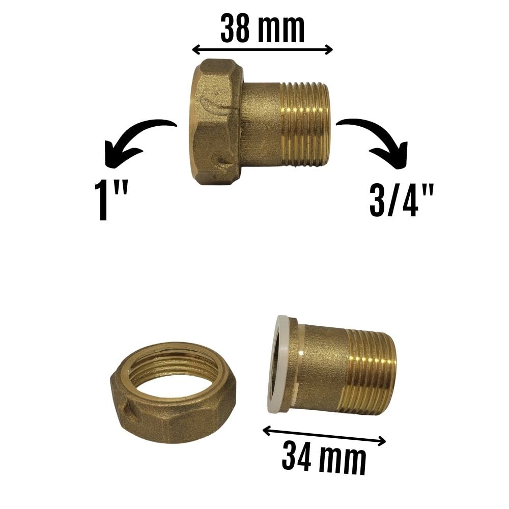 Su Sayacı Bağlantı Rekor Takımı - 3/4'' Su Saati İçin (Paket 2 Adet)