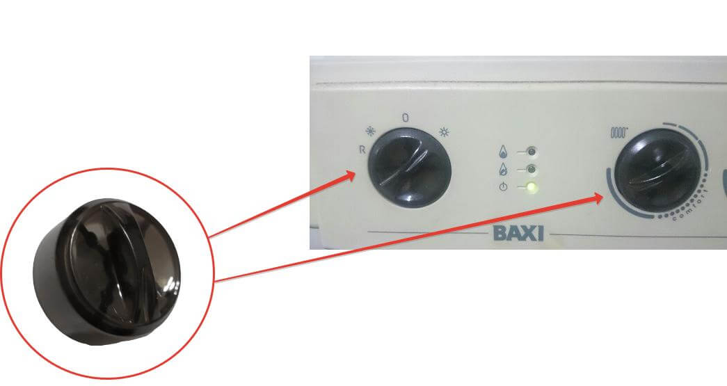 Baymak Baxi-Eco Kombi Ayar Düğmesi-Siyah