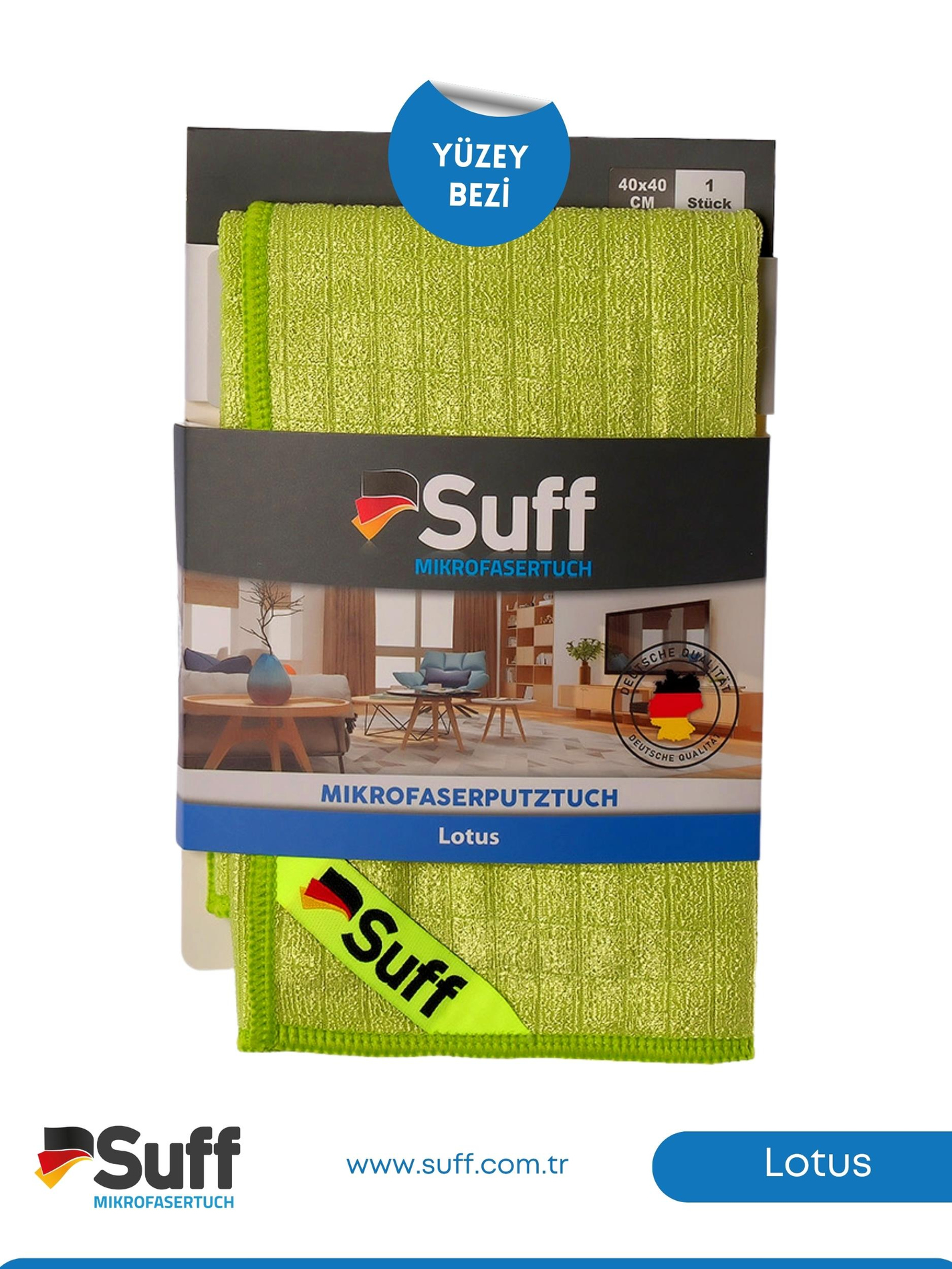 Suff Lotus Yüzey Temizlik Bezi Damalı 40x40 