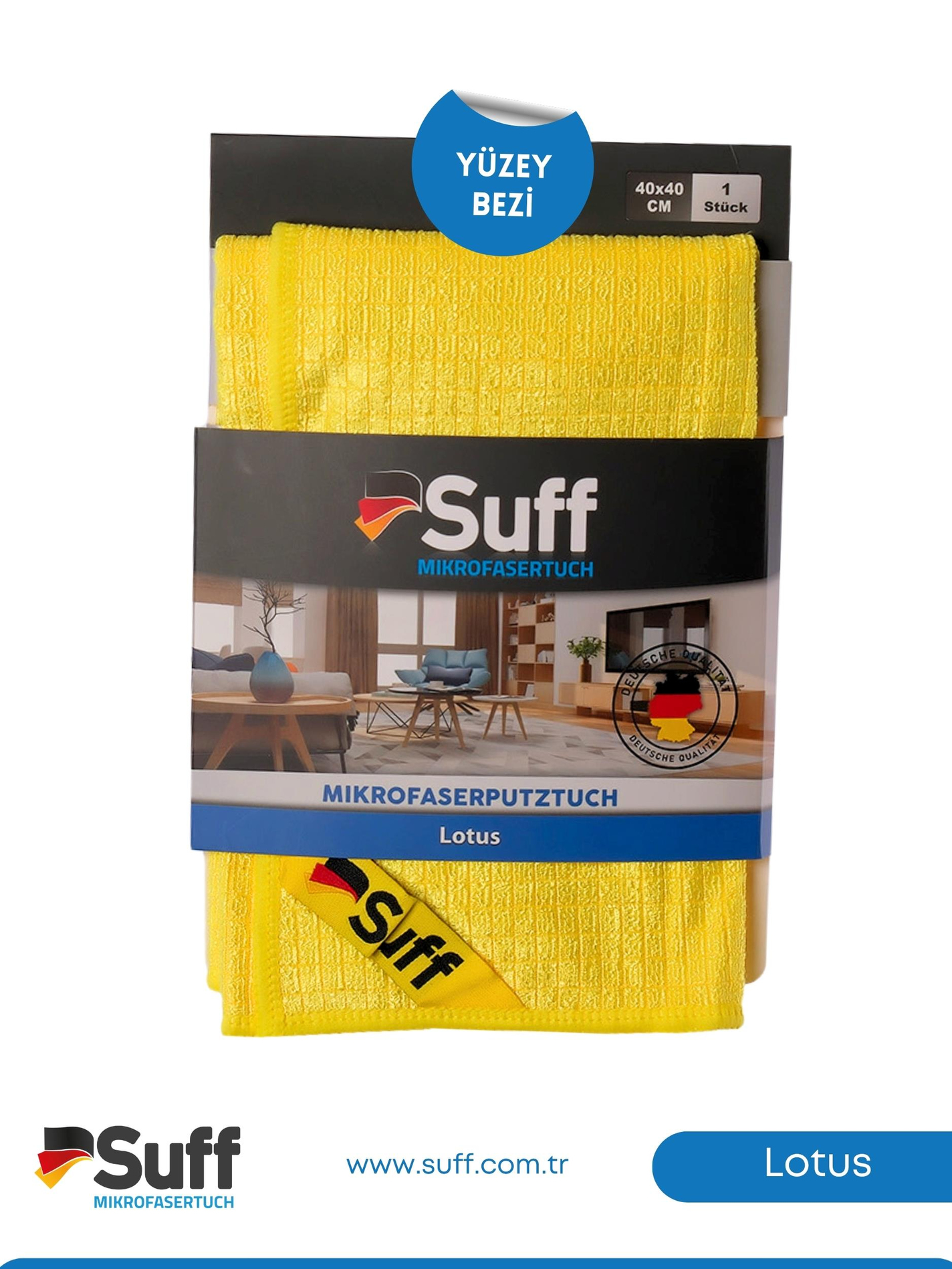Suff Lotus Yüzey Temizlik Bezi Küçük Damalı 40x40 