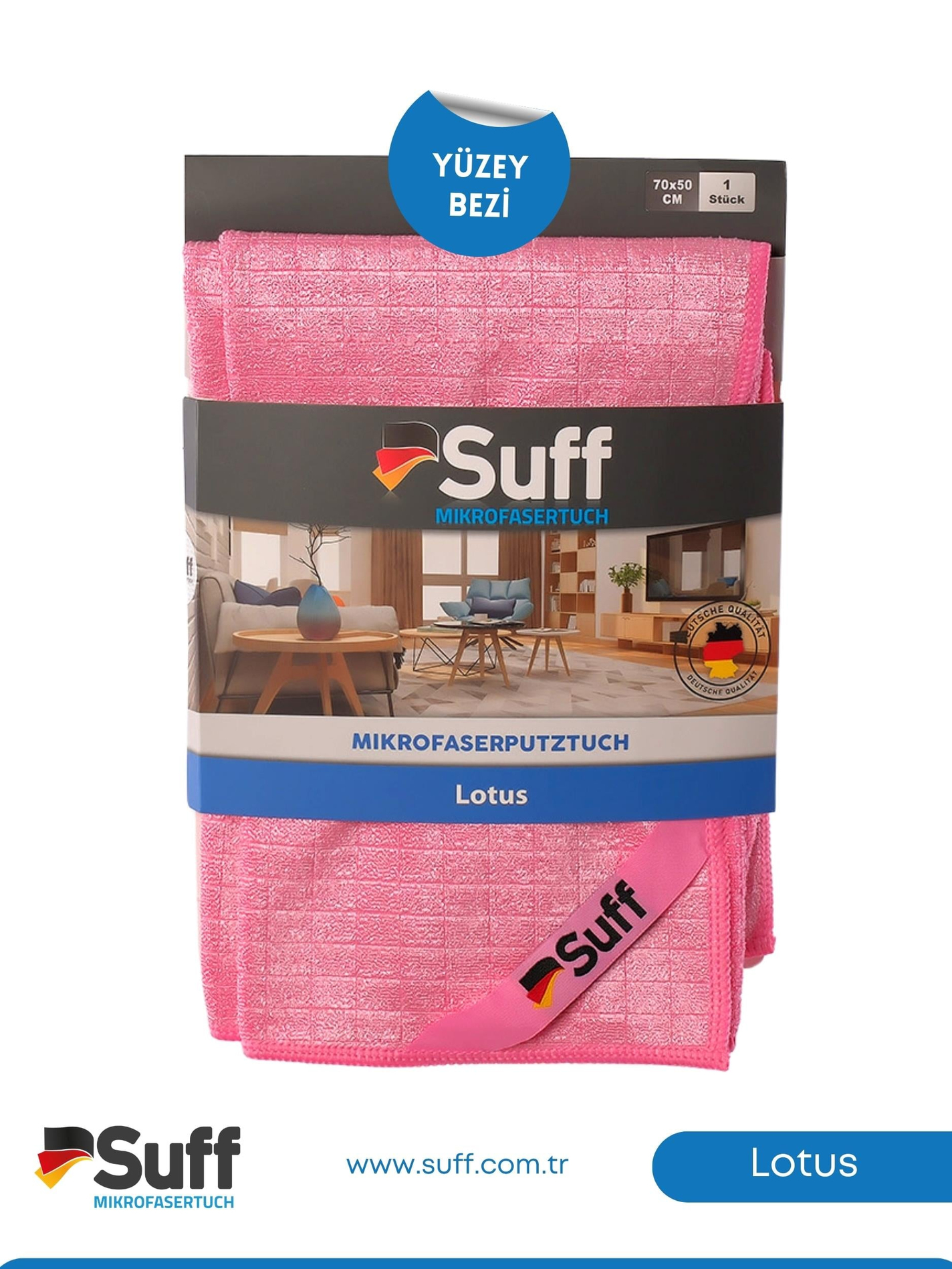 Suff Lotus Yüzey Temizlik Bezi Damalı 70x50 