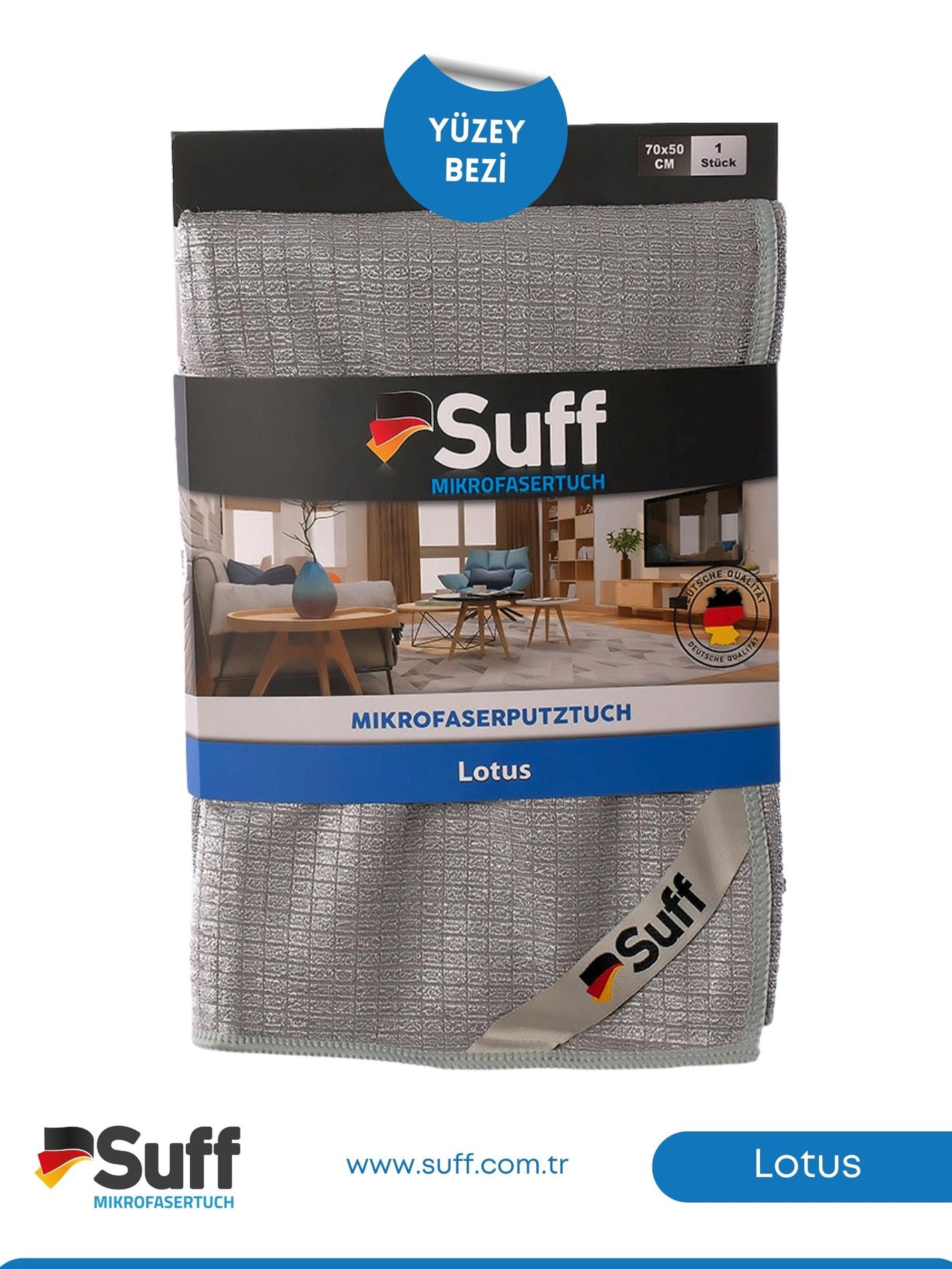 Suff Lotus Yüzey Temizlik Bezi  Küçük Damalı 70x50 