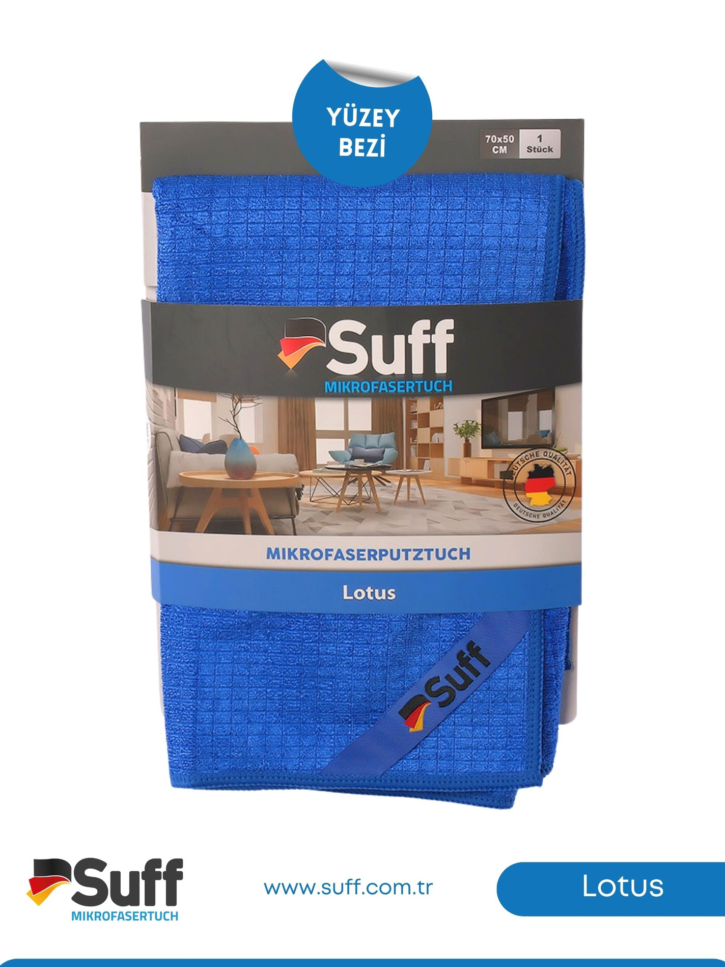 Suff Lotus Yüzey Temizlik Bezi  Küçük Damalı 70x50 