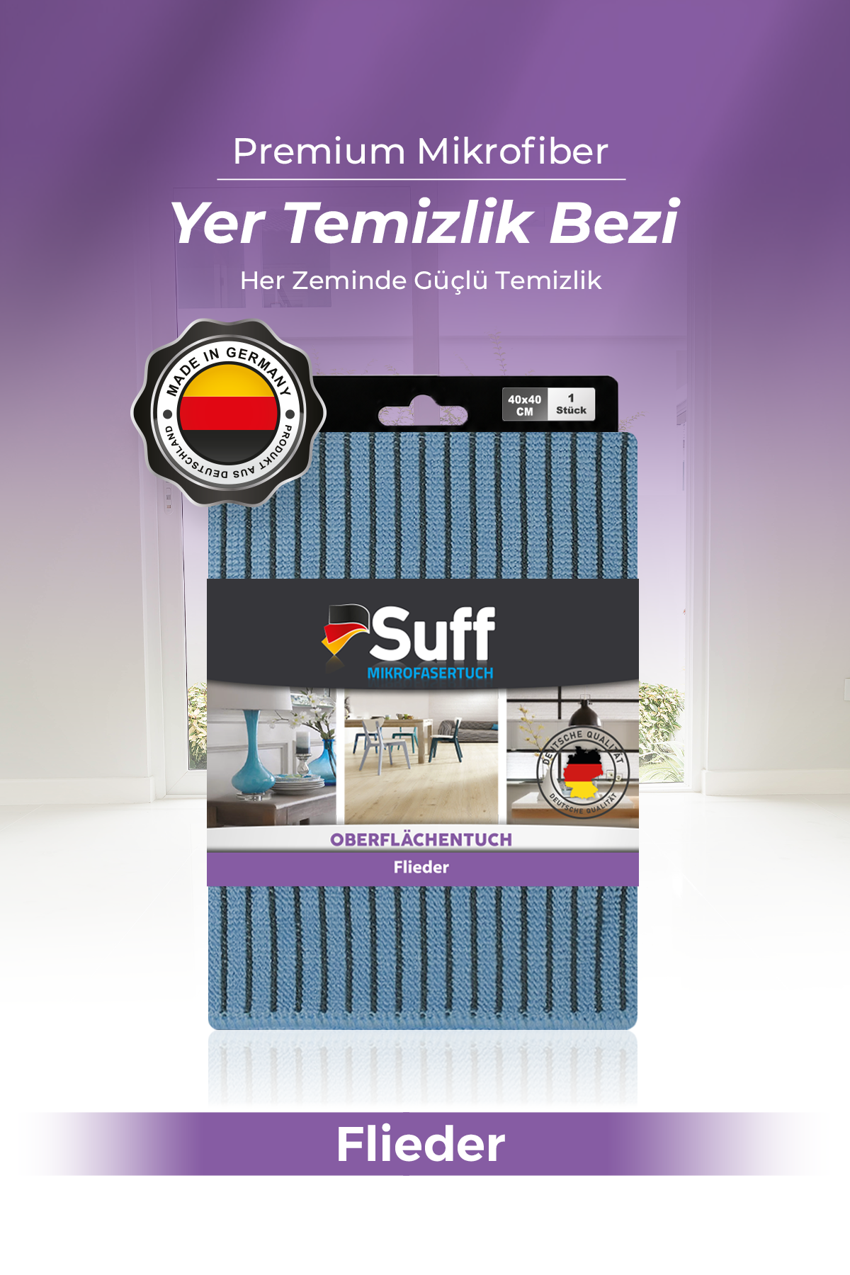 Suff Flieder Yer Temzilik Bezi 40x40 