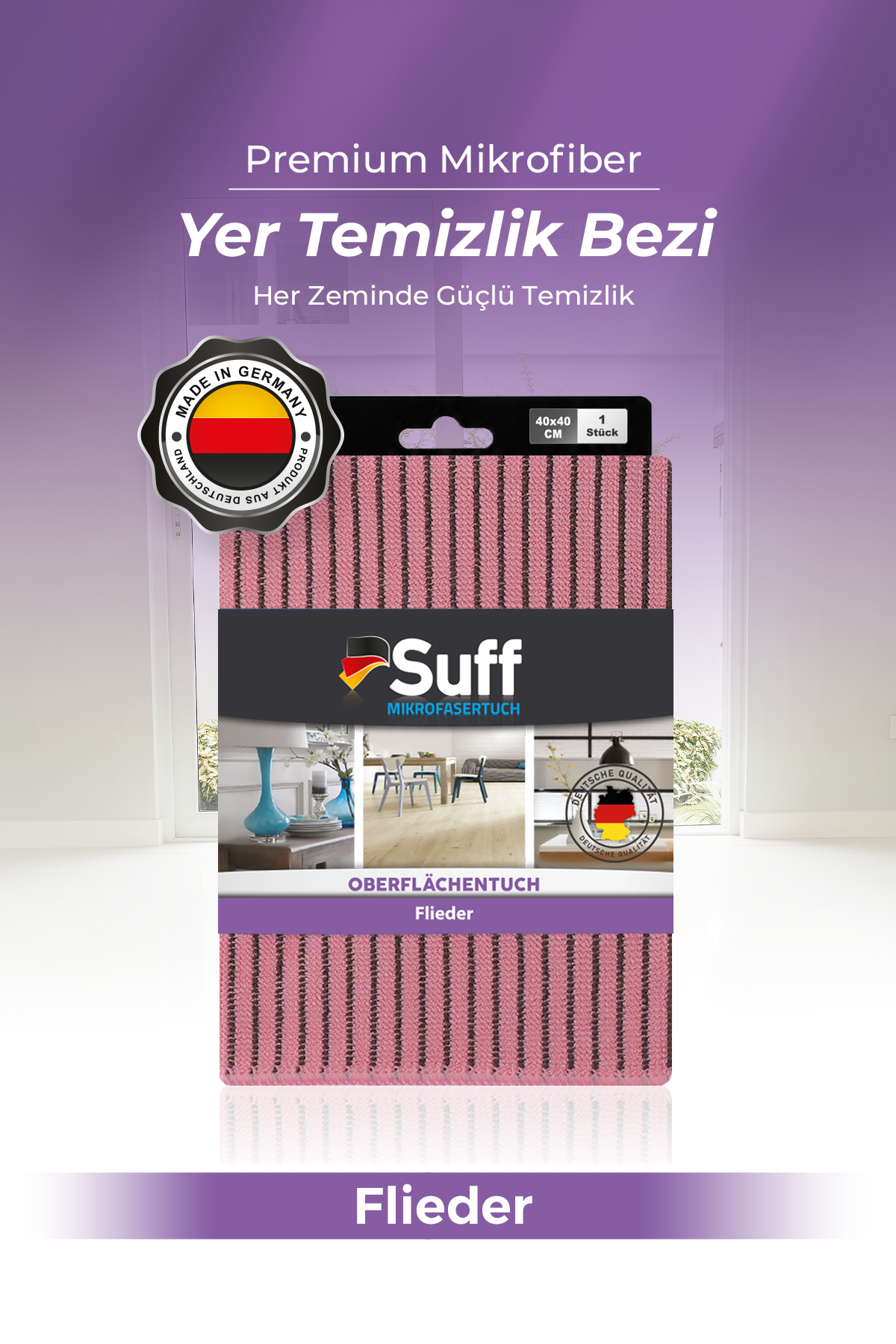 Suff Flieder Yer Temzilik Bezi 40x40 