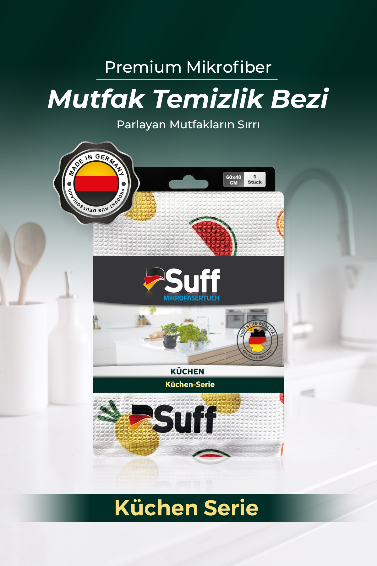 Suff Küchen Mikrofiber Mutfak Bezi 60x40 cm - Dekoratif Desenli