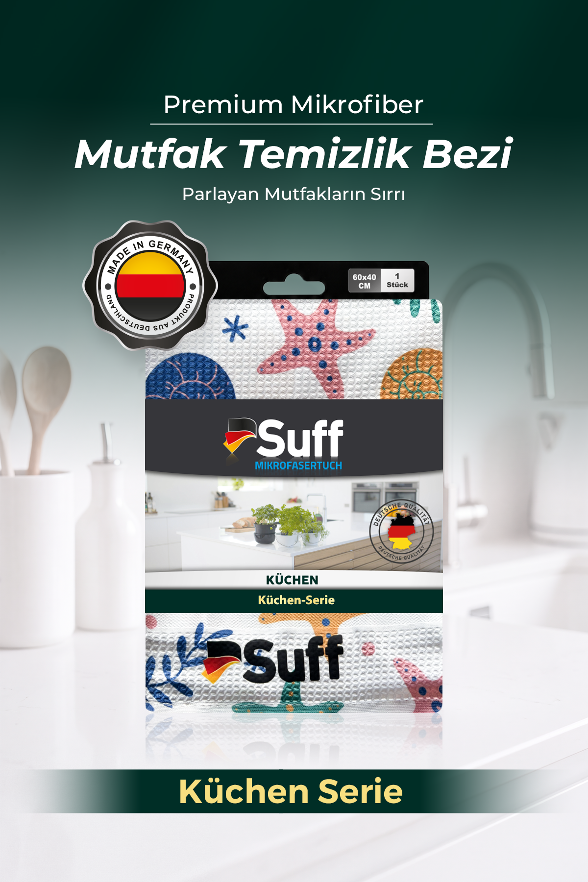 Suff Küchen Mikrofiber Mutfak Bezi 60x40 cm - Dekoratif Desenli