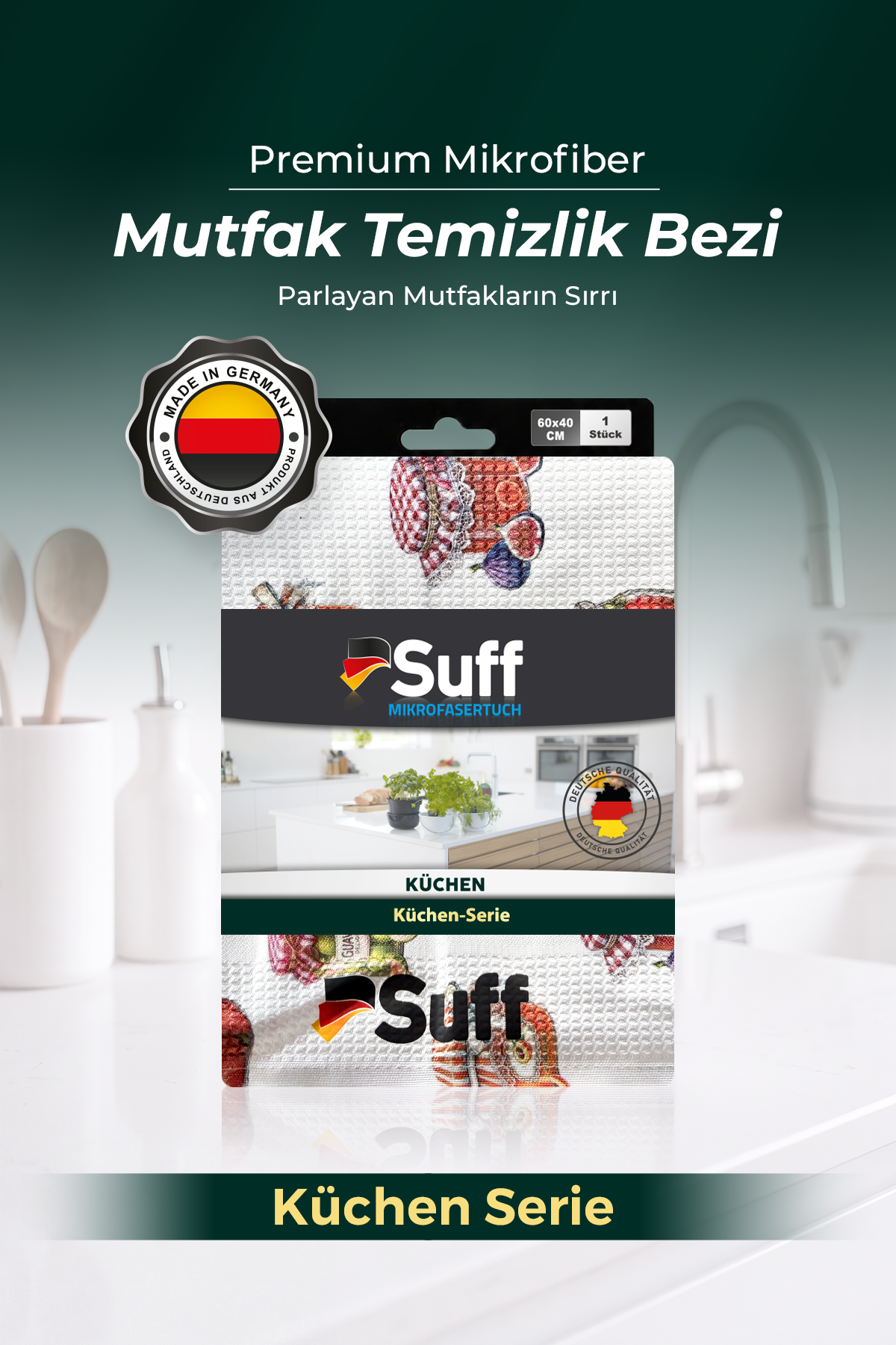Suff Küchen Mikrofiber Mutfak Bezi 60x40 cm - Dekoratif Desenli