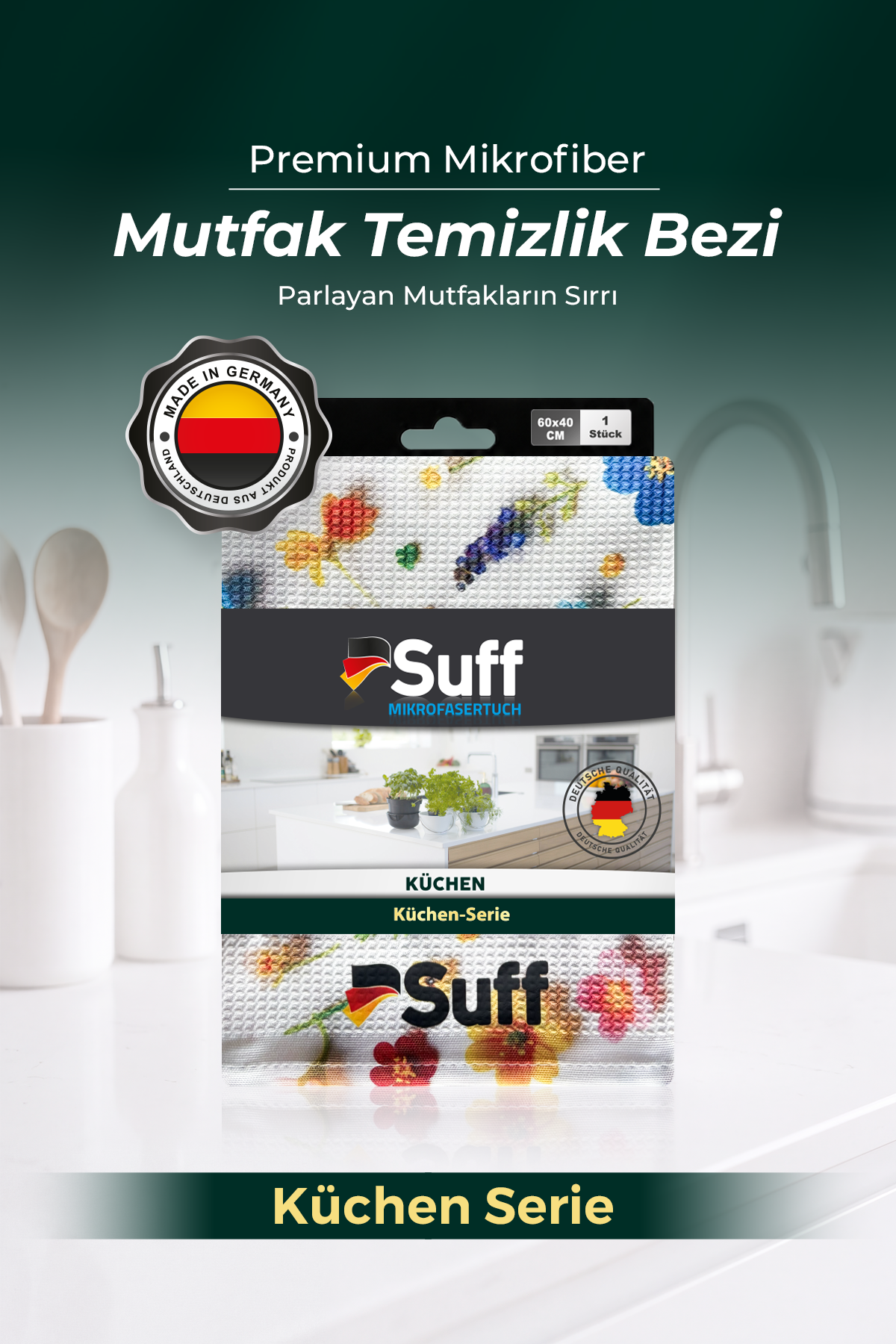 Suff Küchen Mikrofiber Mutfak Bezi 60x40 cm - Dekoratif Desenli