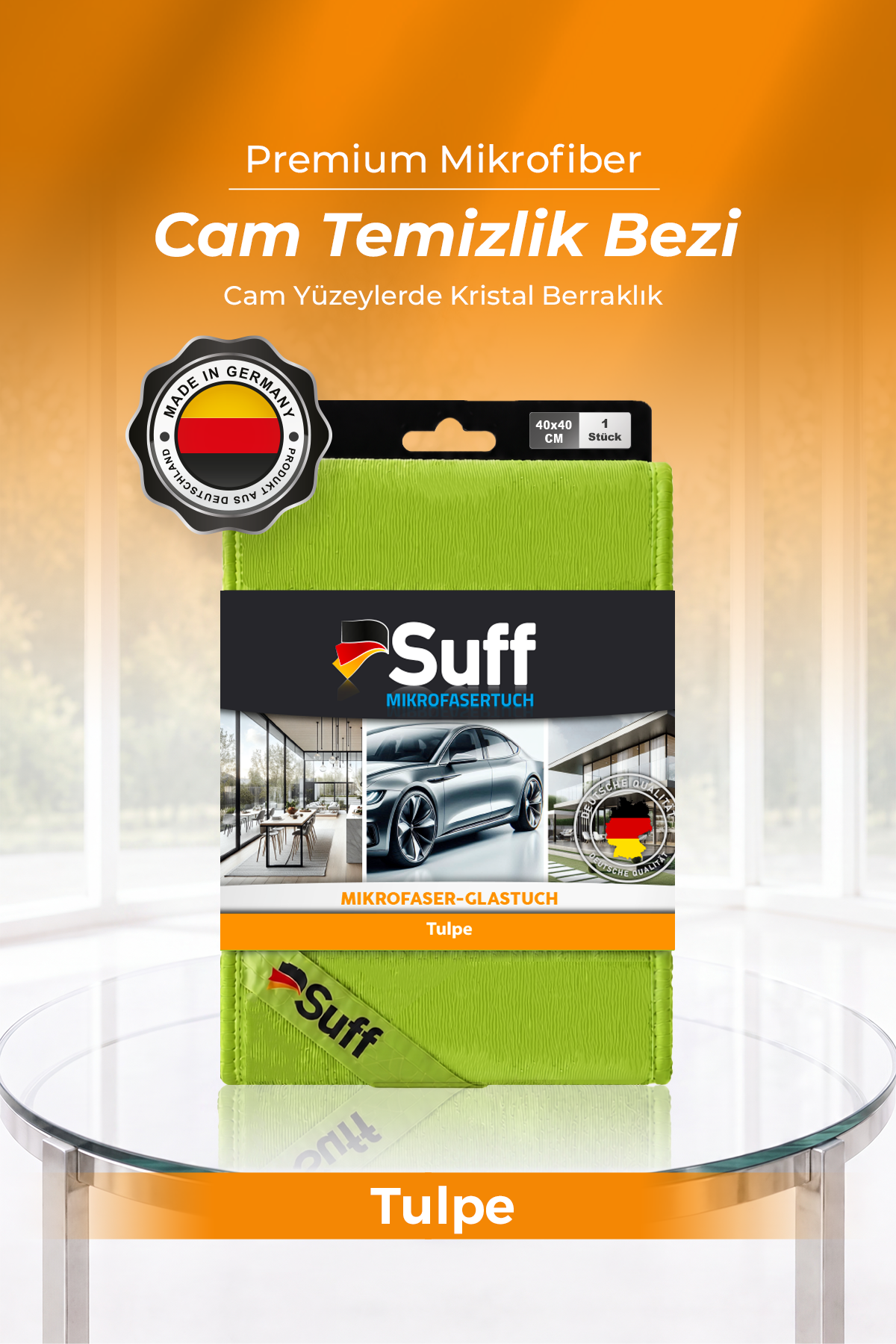 Suff Tulpe Cam Temizleme Bezi 40x40