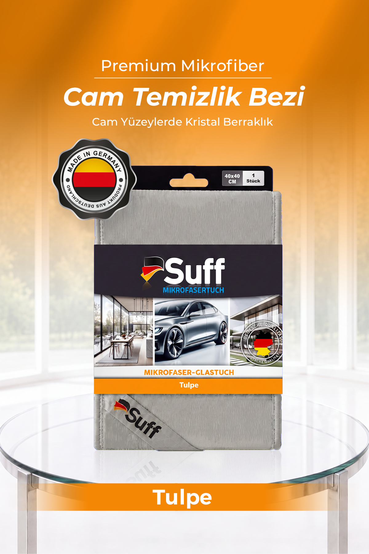 Suff Tulpe Cam Temizleme Bezi 40x40