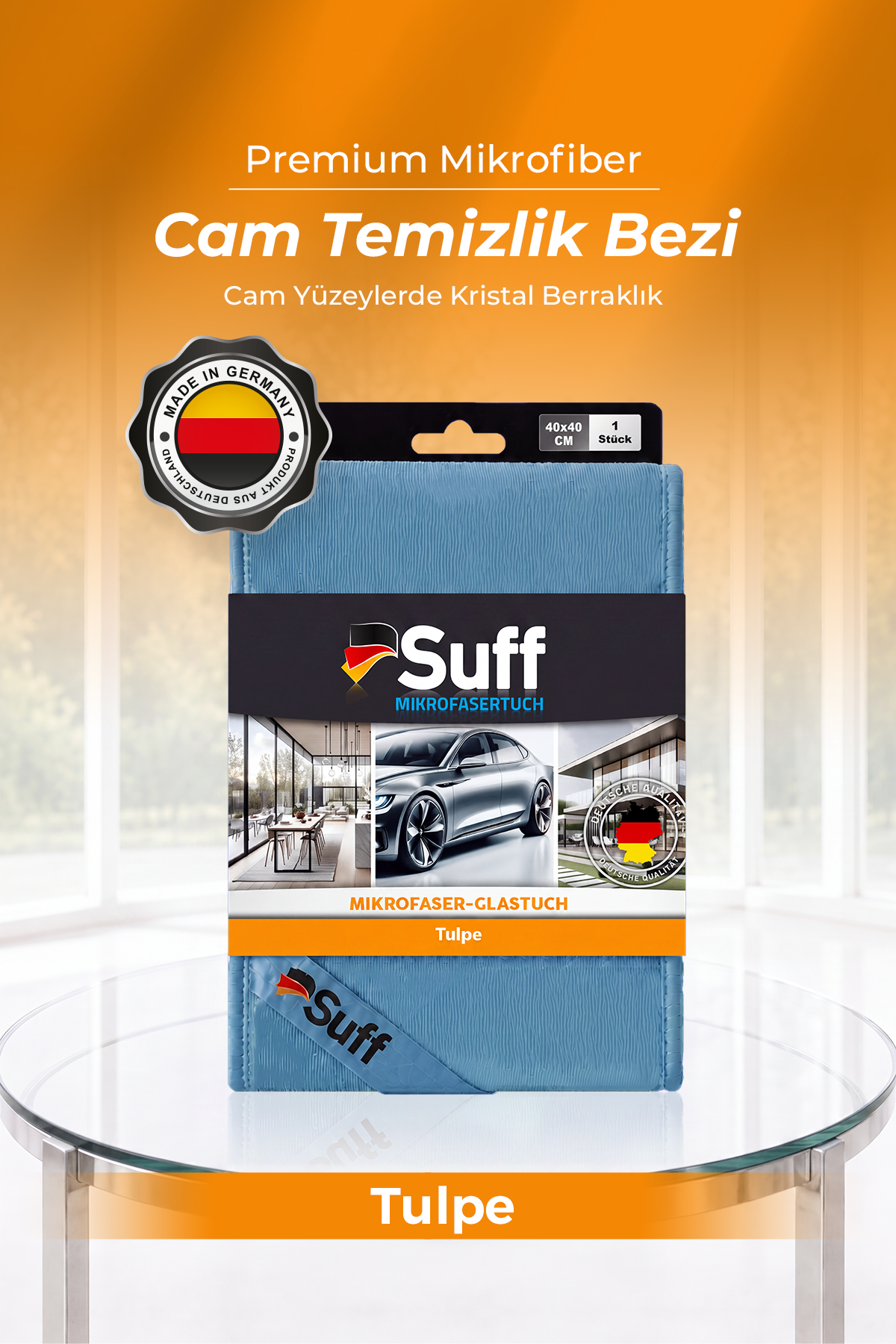 Suff Tulpe Cam Temizleme Bezi 40x40