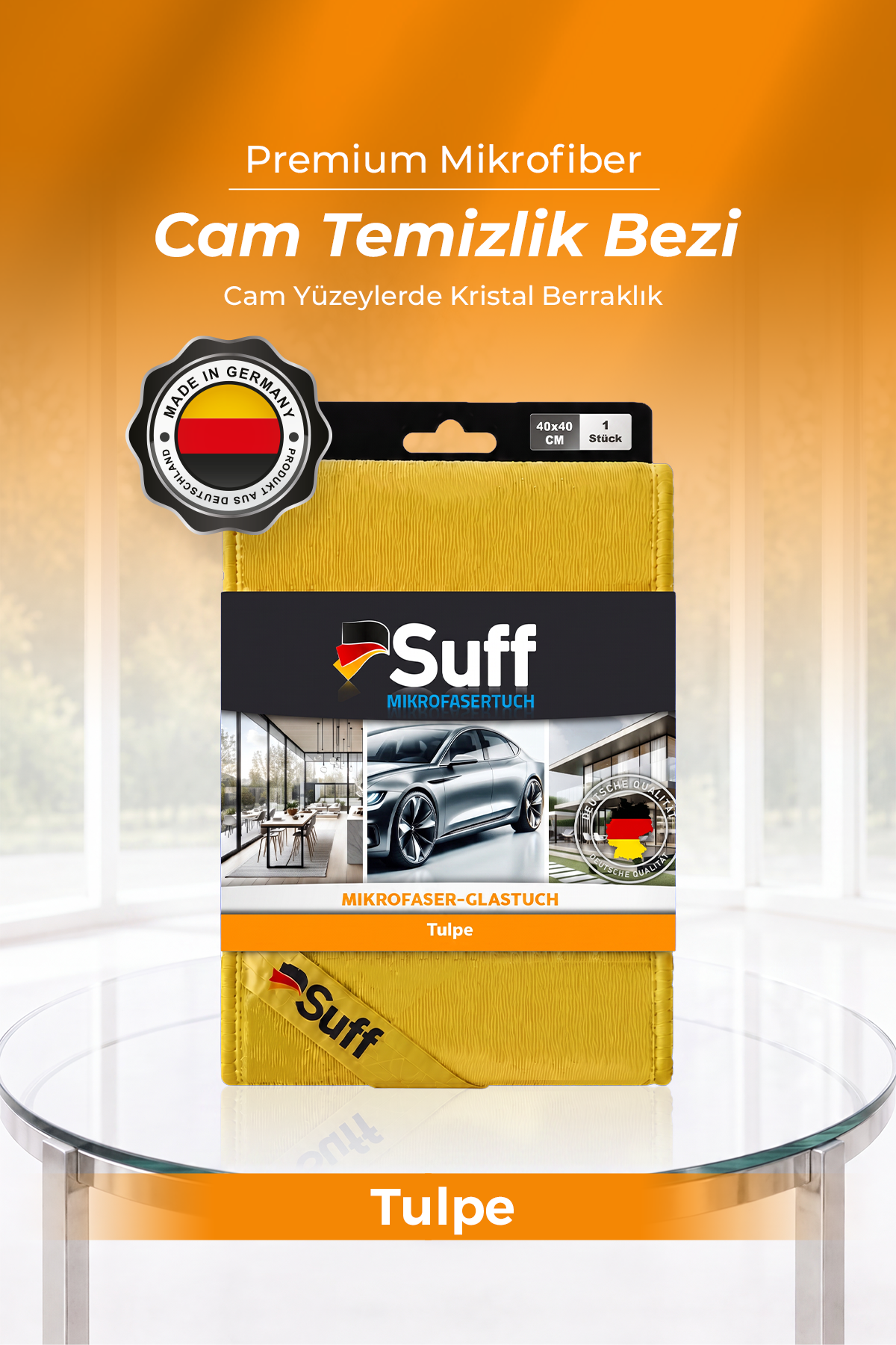 Suff Tulpe Cam Temizleme Bezi 40x40