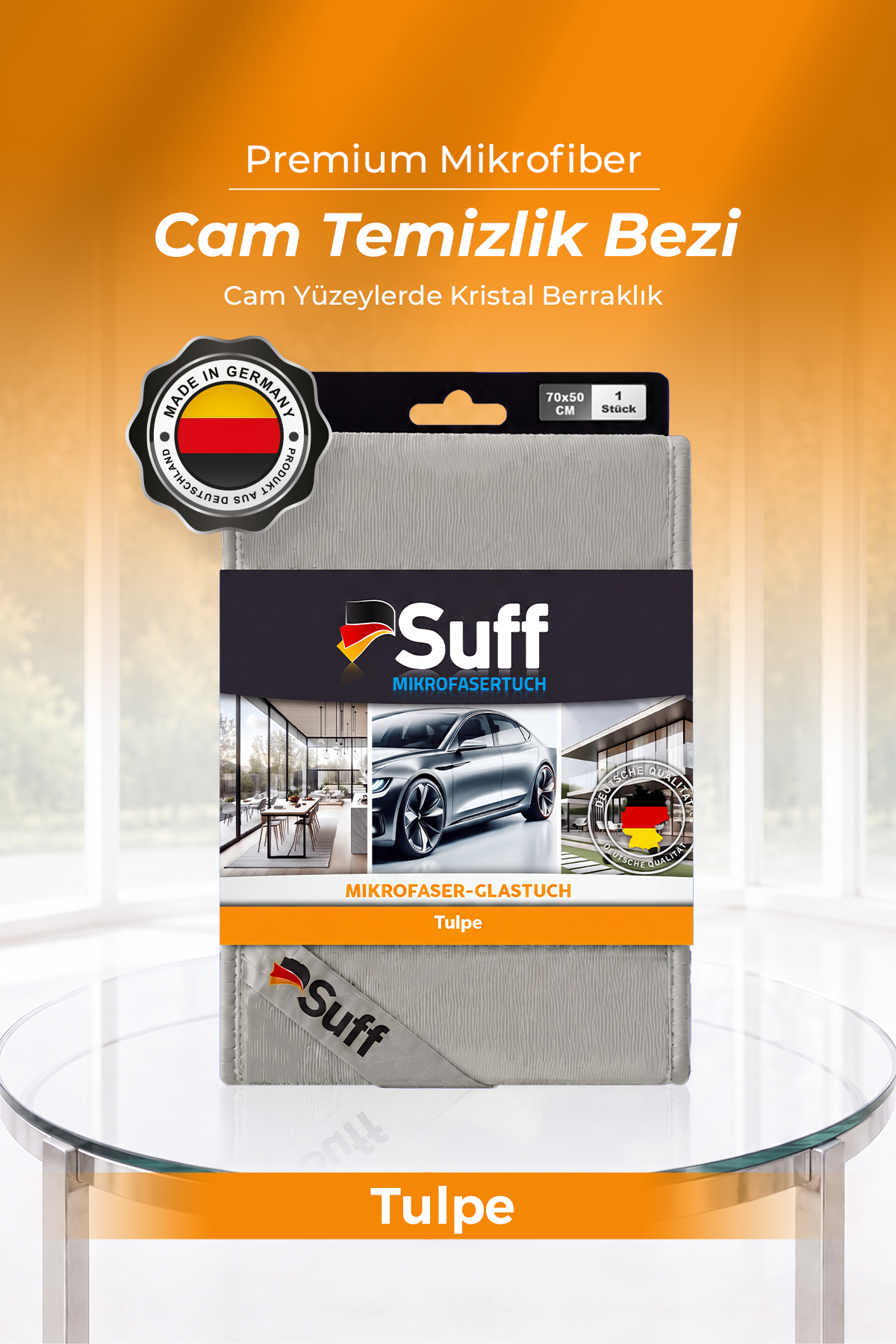 Suff Tulpe Cam Temizleme Bezi 70x50