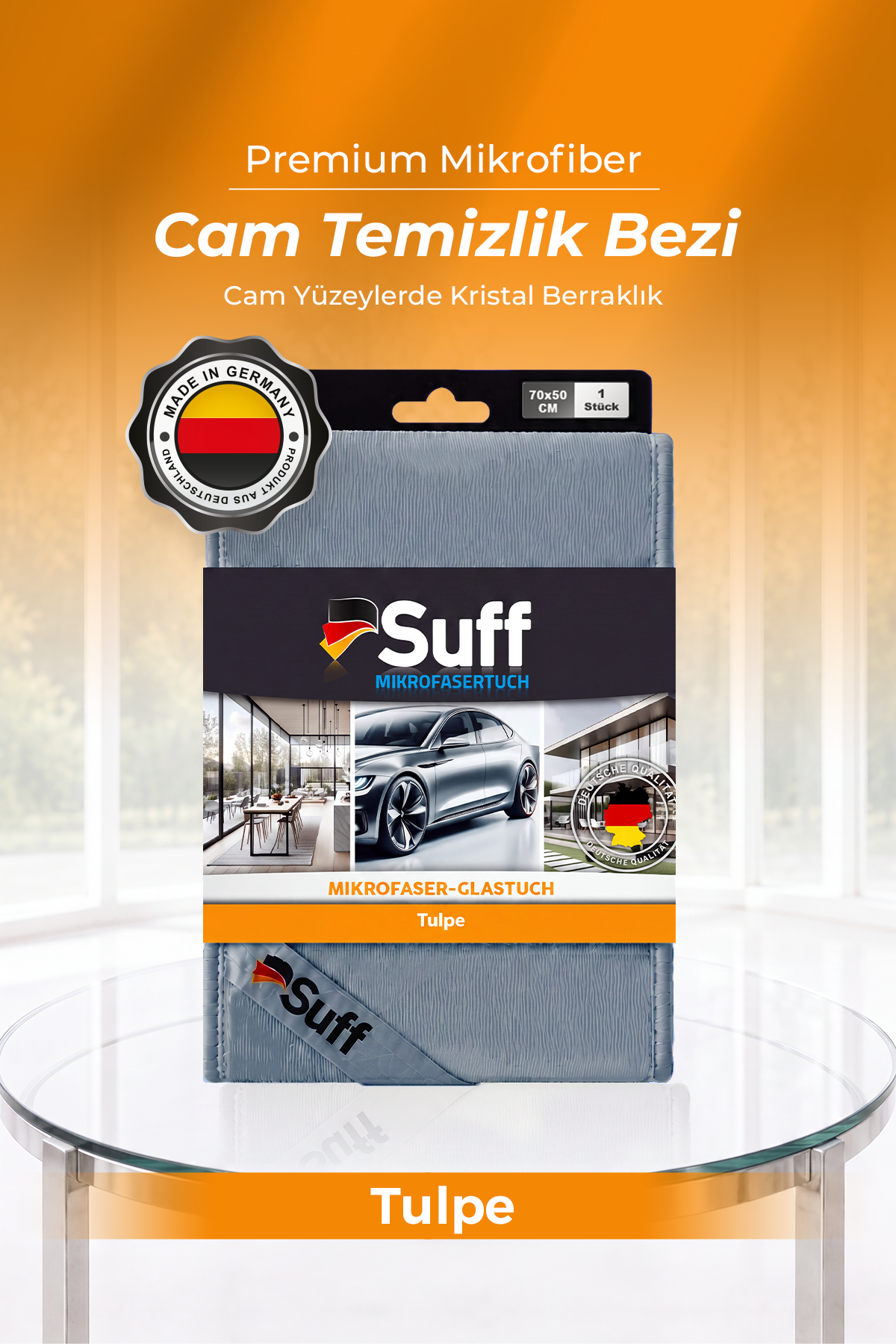 Suff Tulpe Cam Temizleme Bezi 70x50
