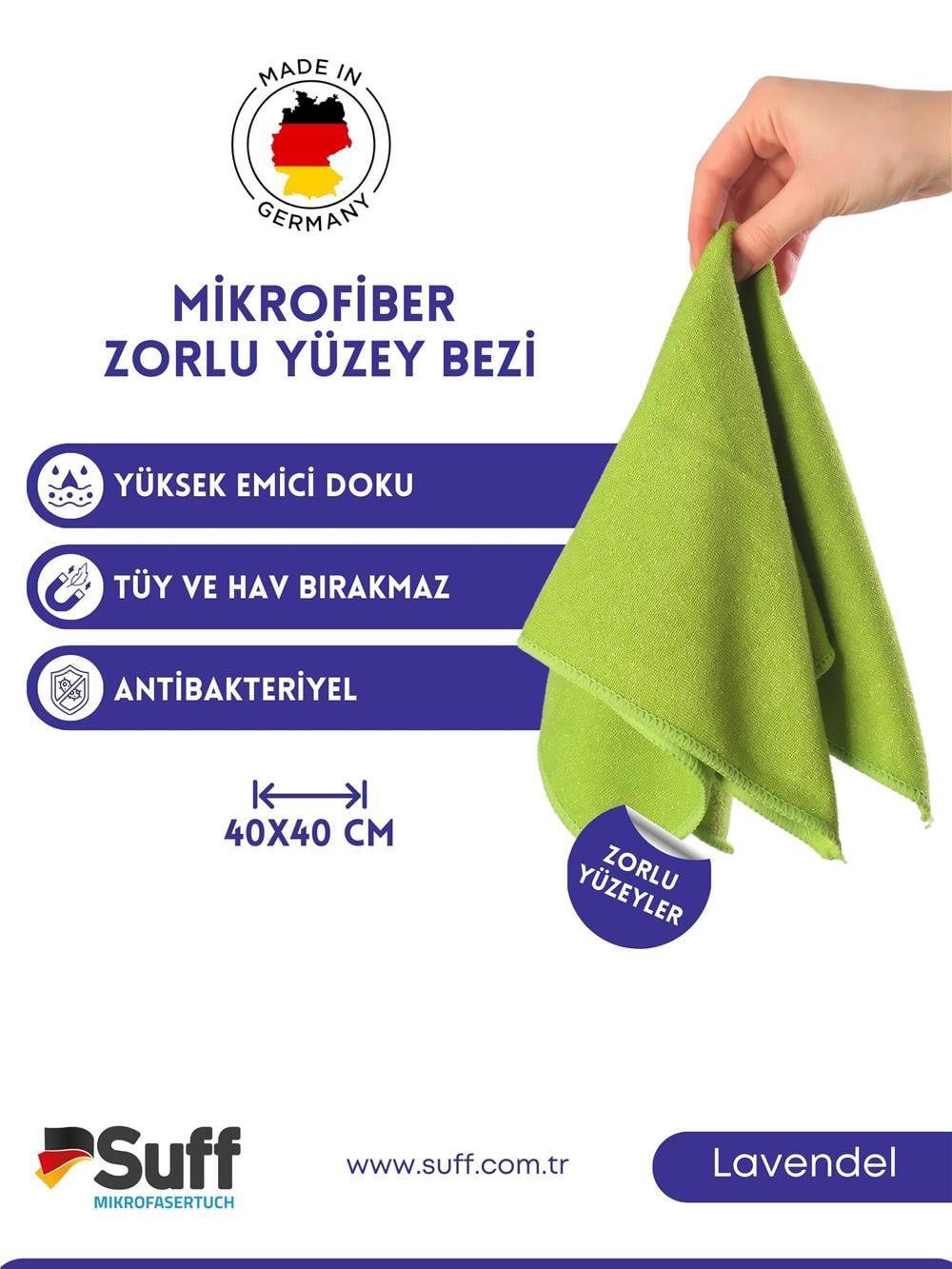 Lavendel Zorlu Yüzey Bezi 40x40