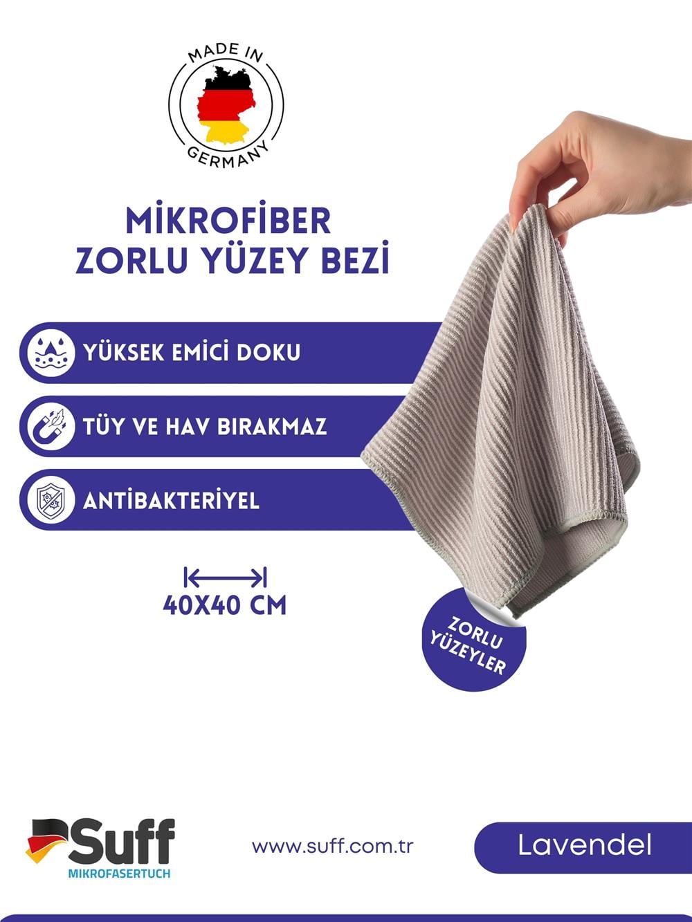 Lavendel Zorlu Yüzey Bezi 40x40