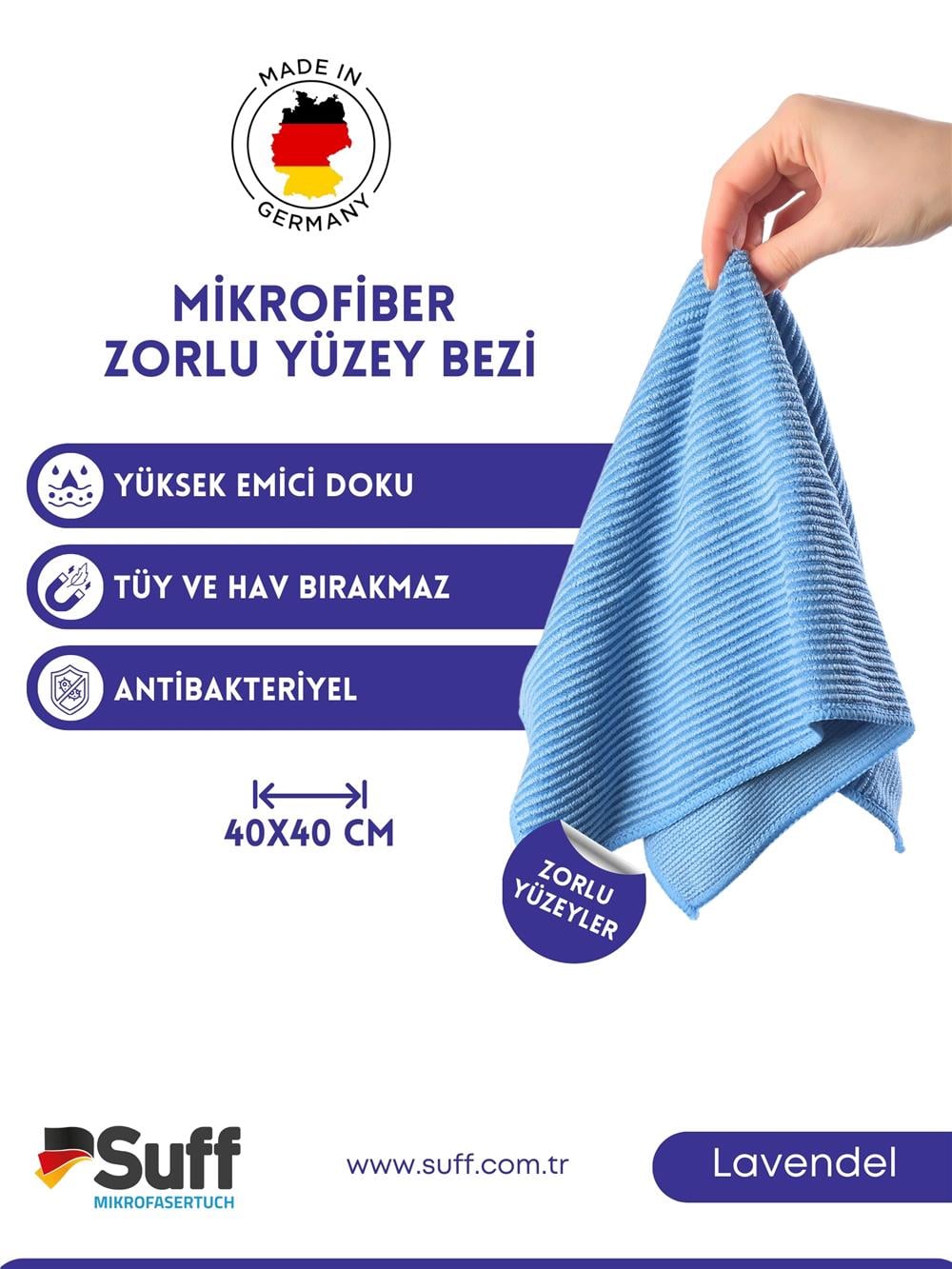 Lavendel Zorlu Yüzey Bezi 40x40