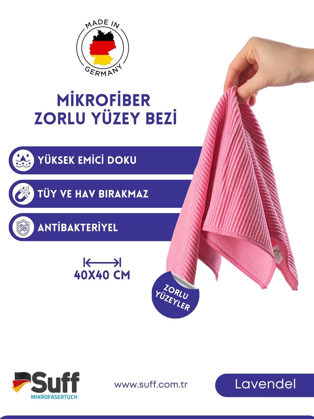 Lavendel Zorlu Yüzey Bezi 40x40