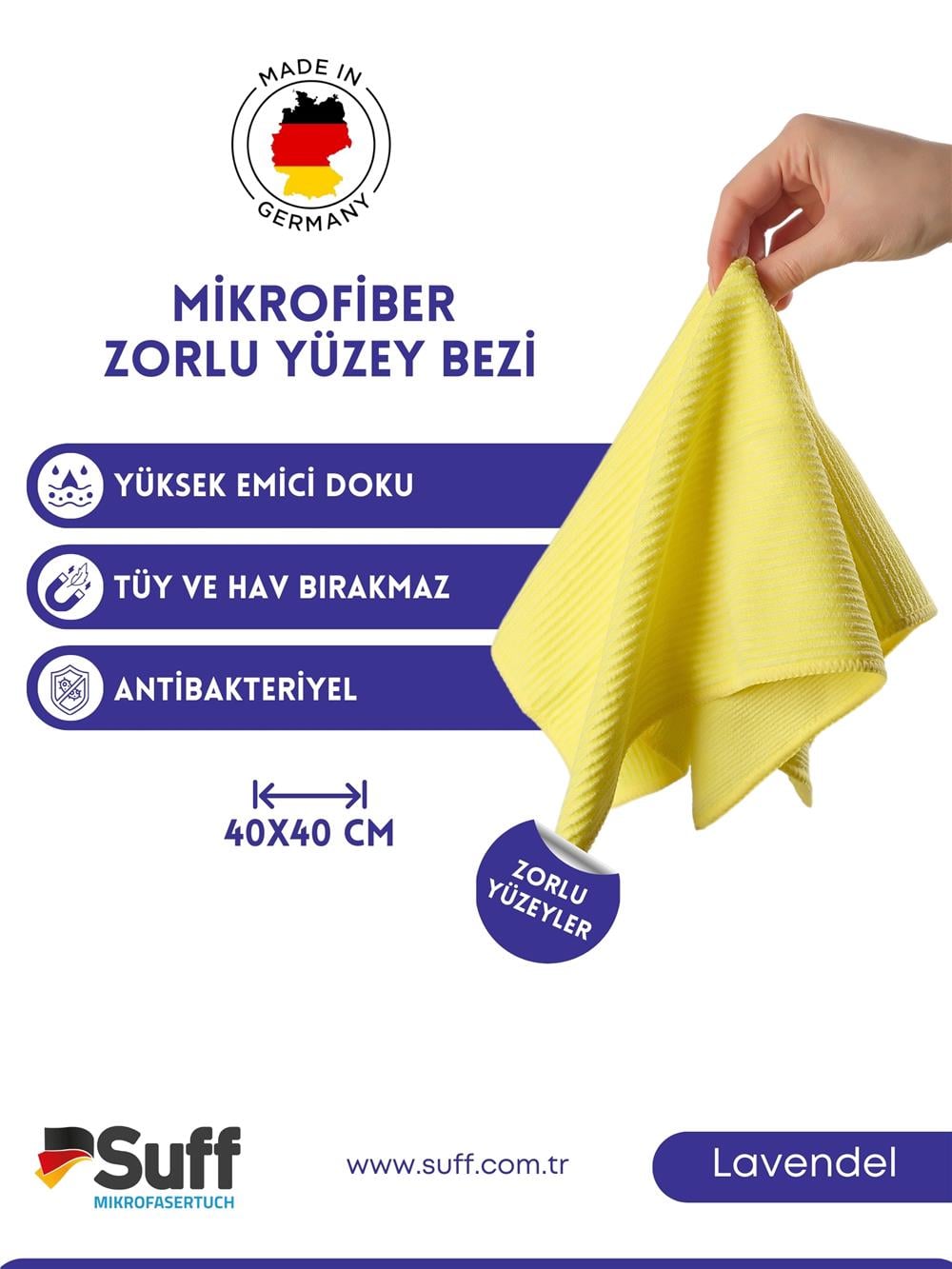 Lavendel Zorlu Yüzey Bezi 40x40