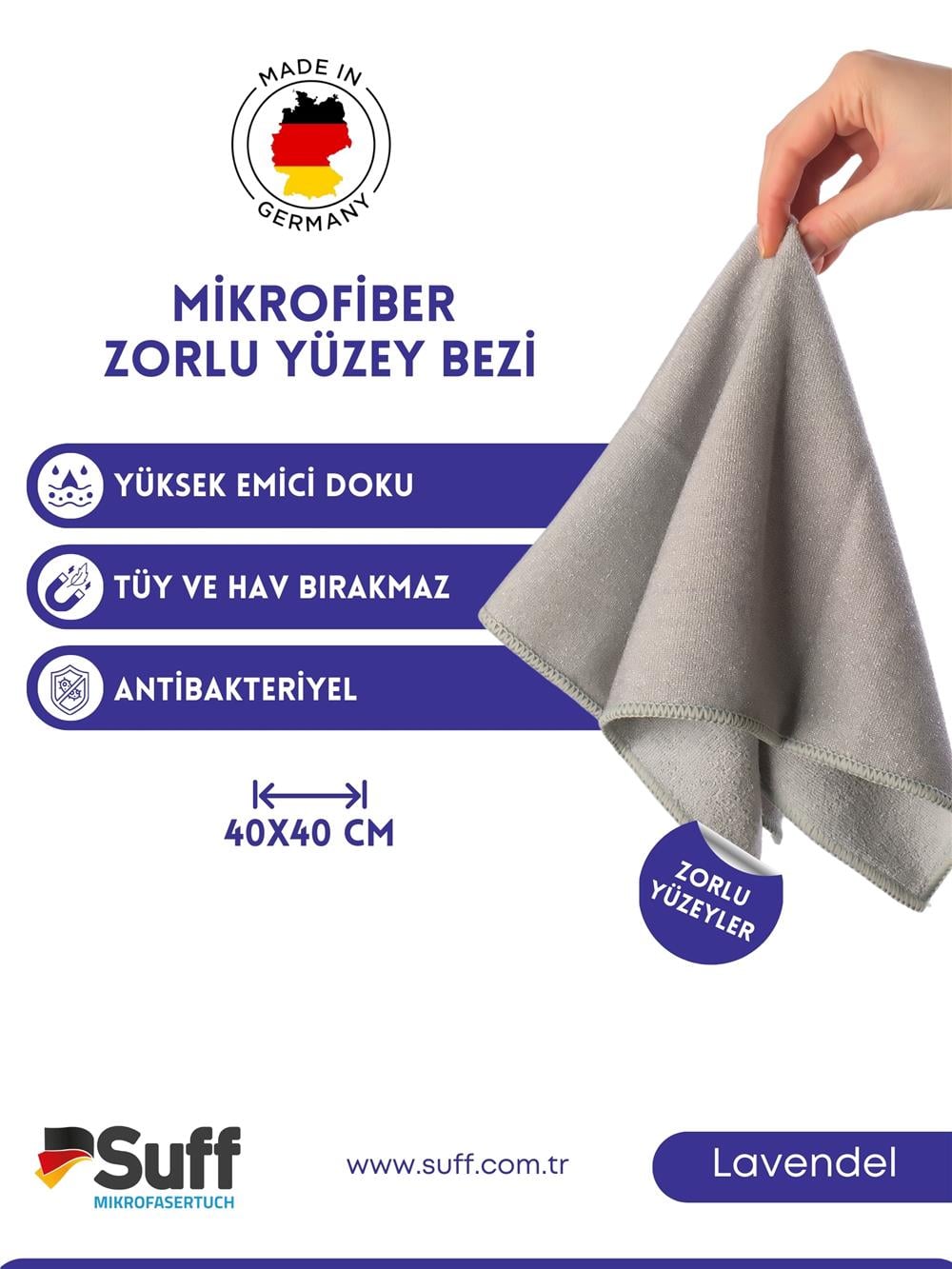 Lavendel Zorlu Yüzey Bezi 40x40