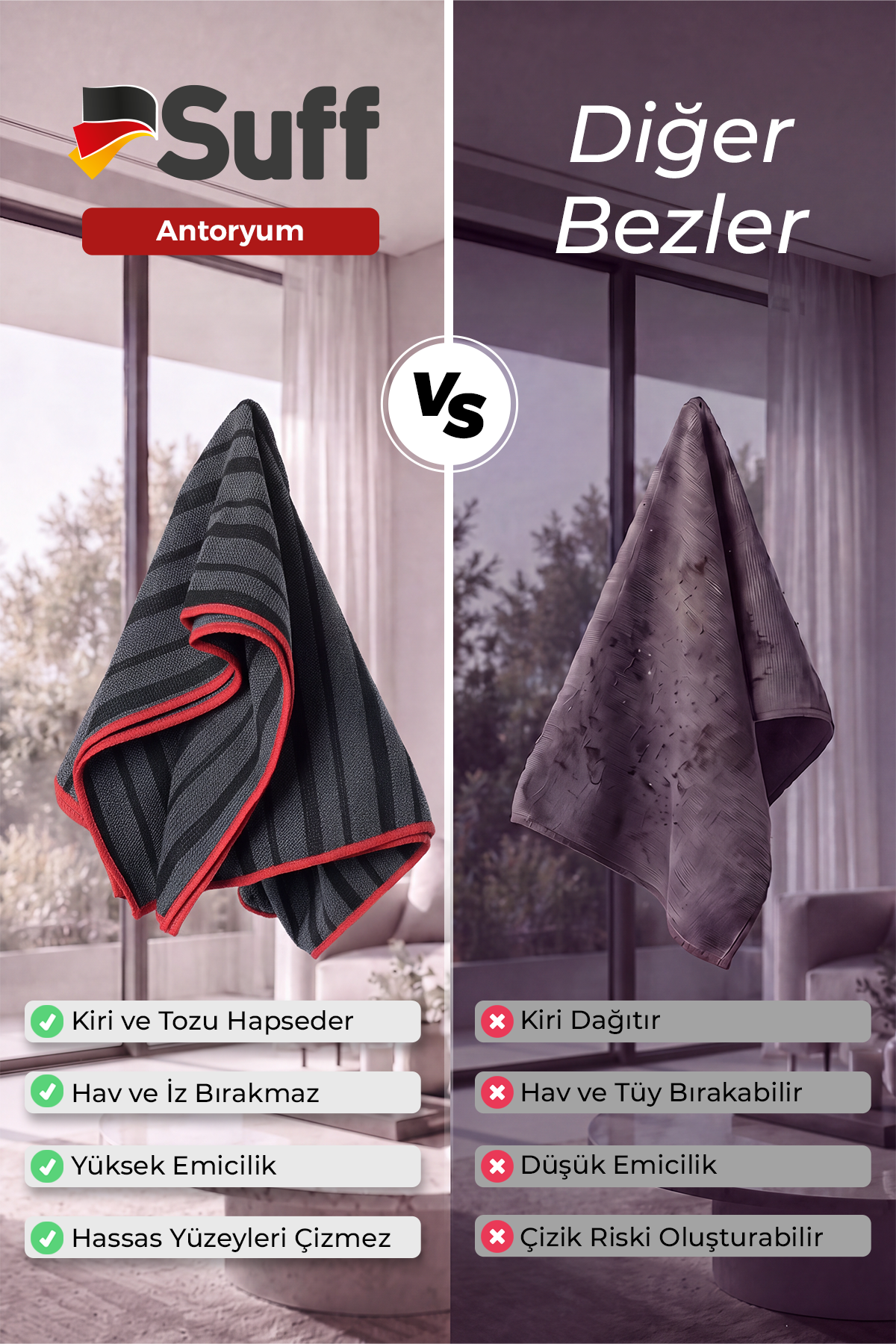 Suff Antoryum Statik Yüzey Bezi     70x50 