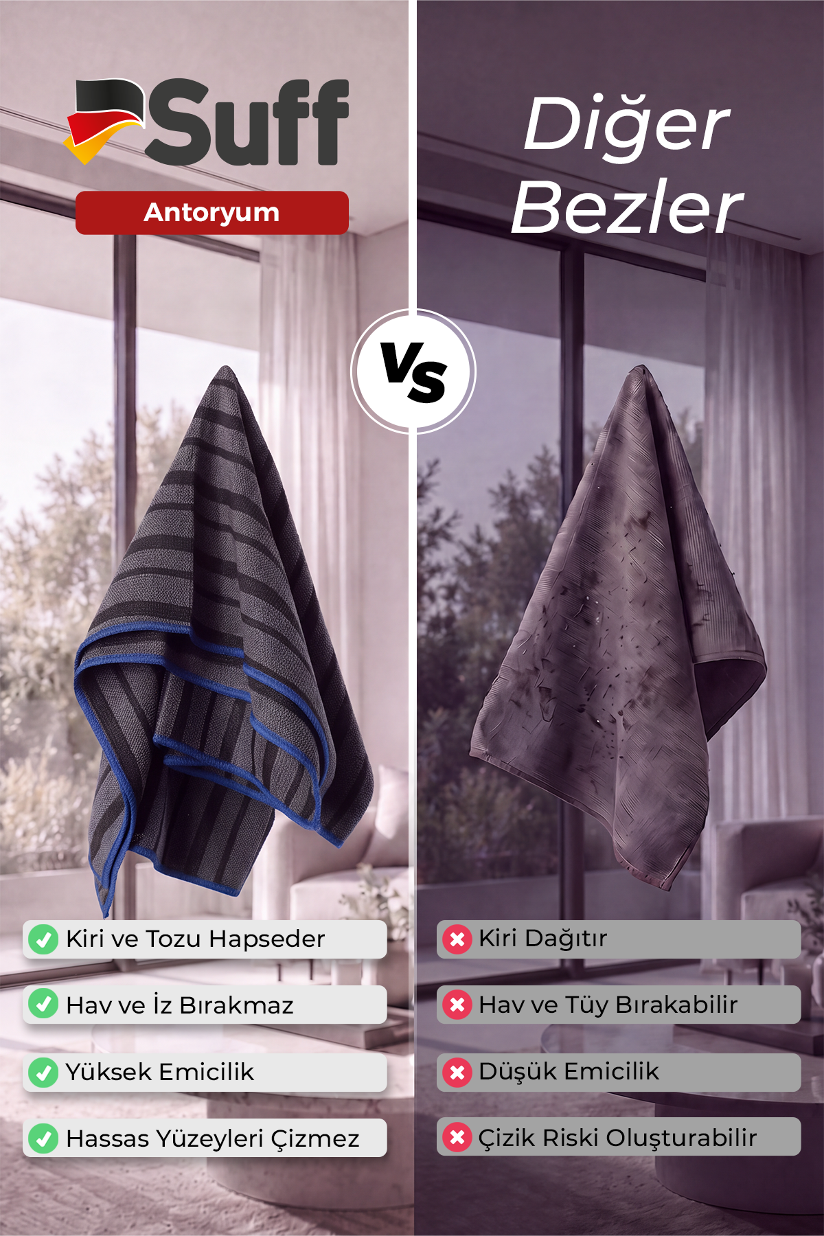 Suff Antoryum Statik Yüzey Bezi     70x50 