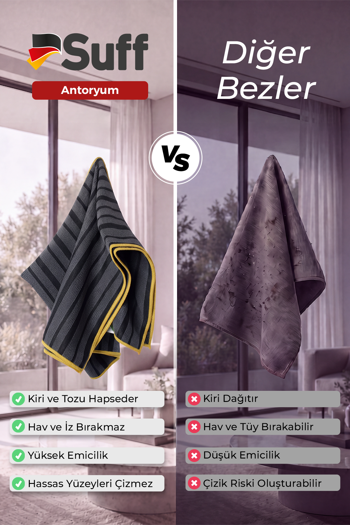 Suff Antoryum Statik Yüzey Bezi     70x50 