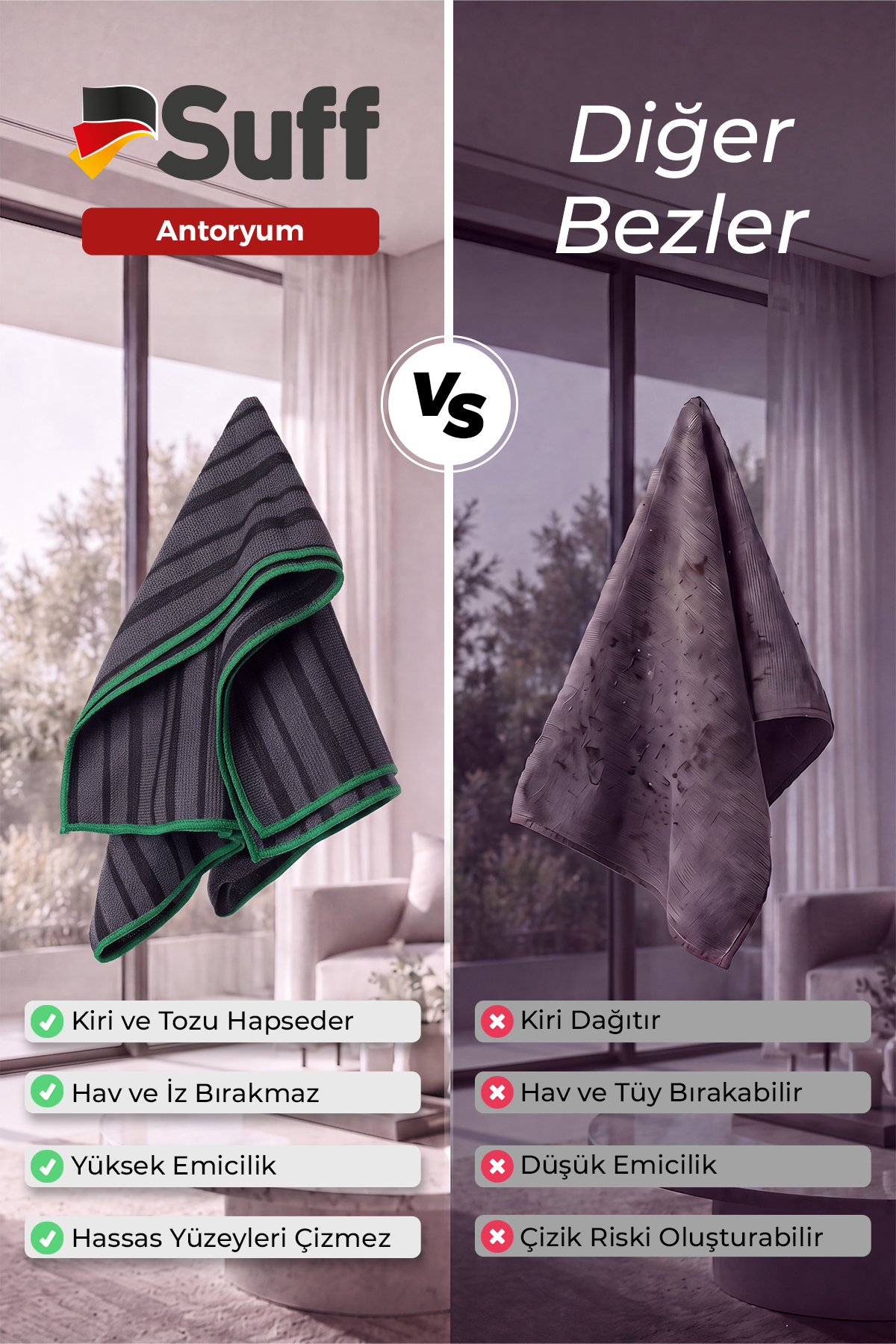 Suff Antoryum Statik Yüzey Bezi     70x50 