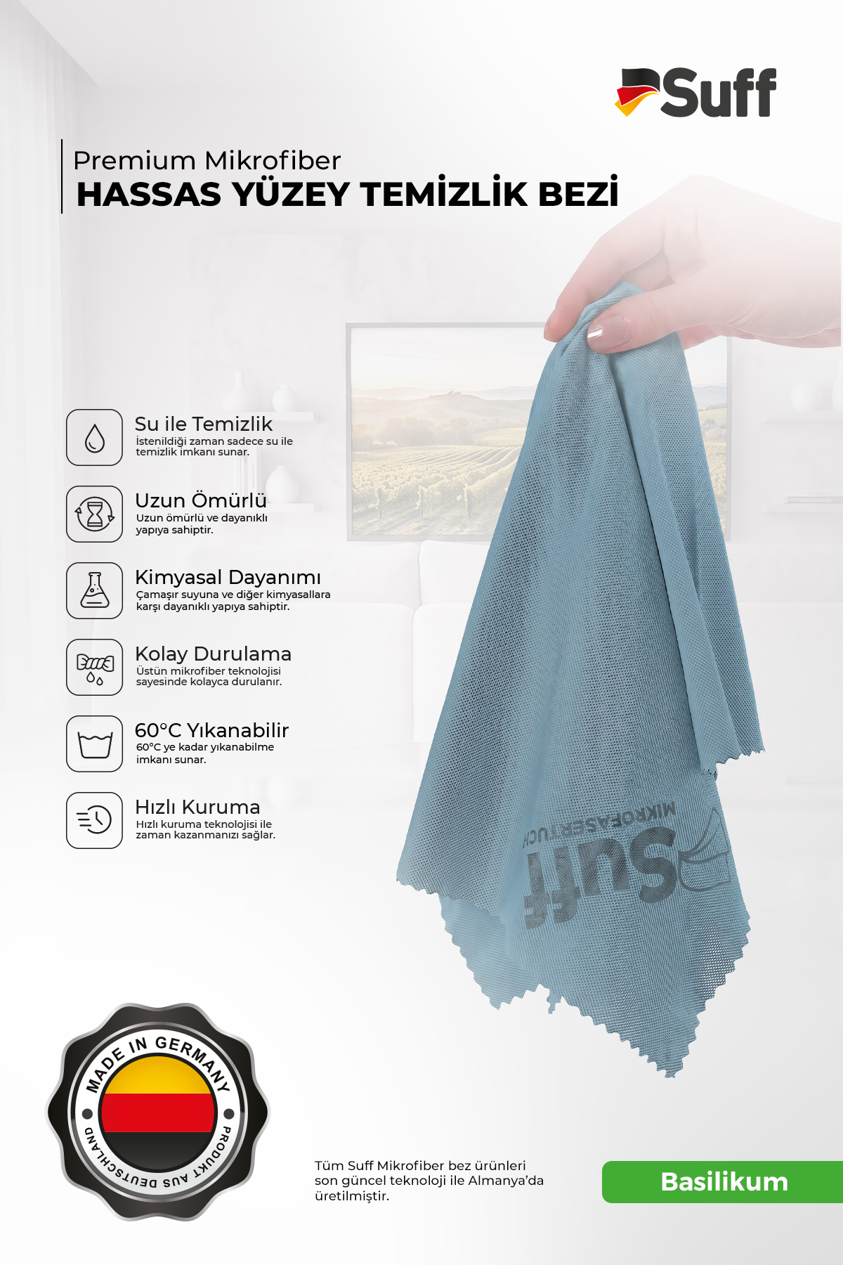 Suff Basilikum Hassas Yüzey Bezi     50x40 