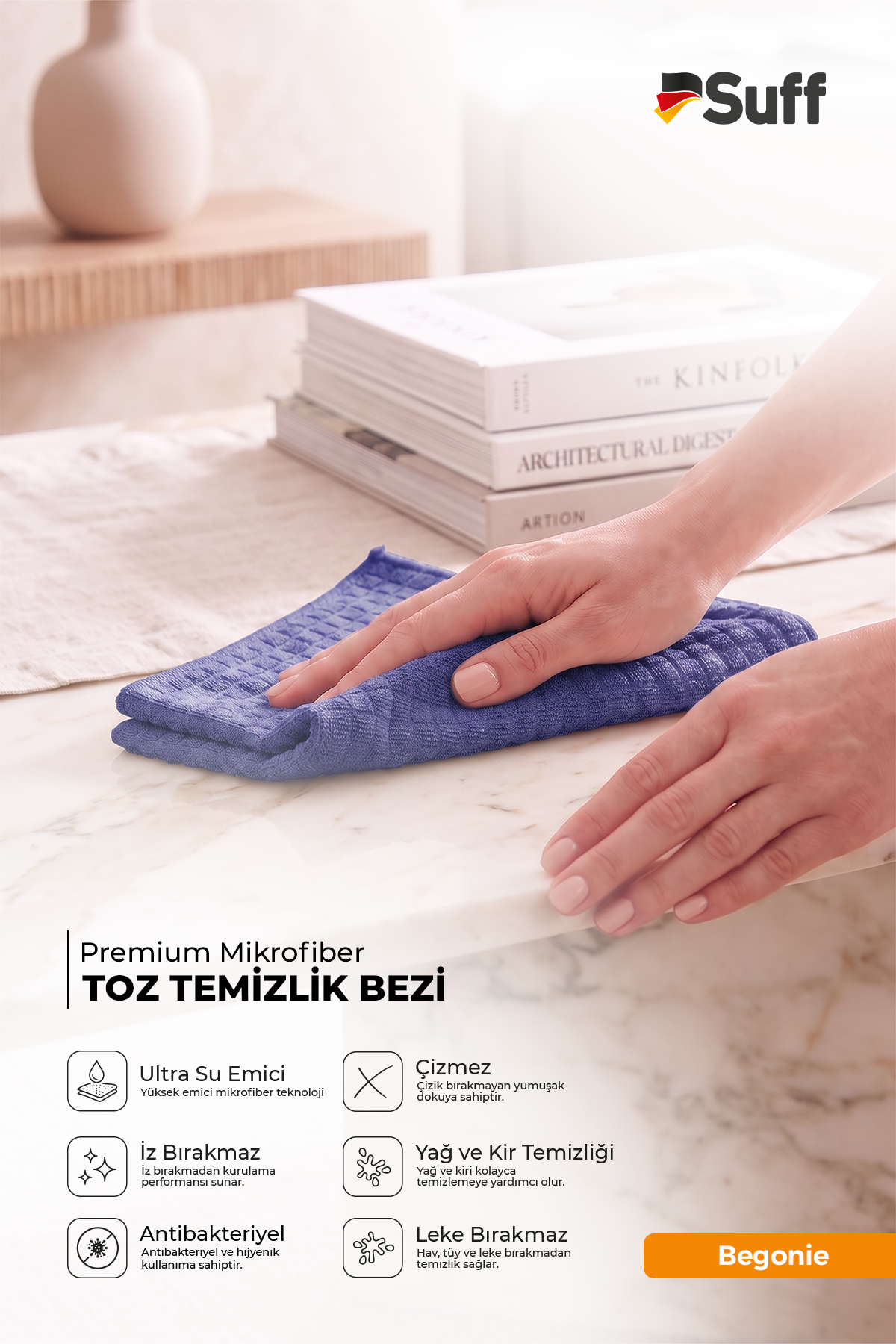 Suff Begonie Yüzey Temizlik Bezi     70x50 