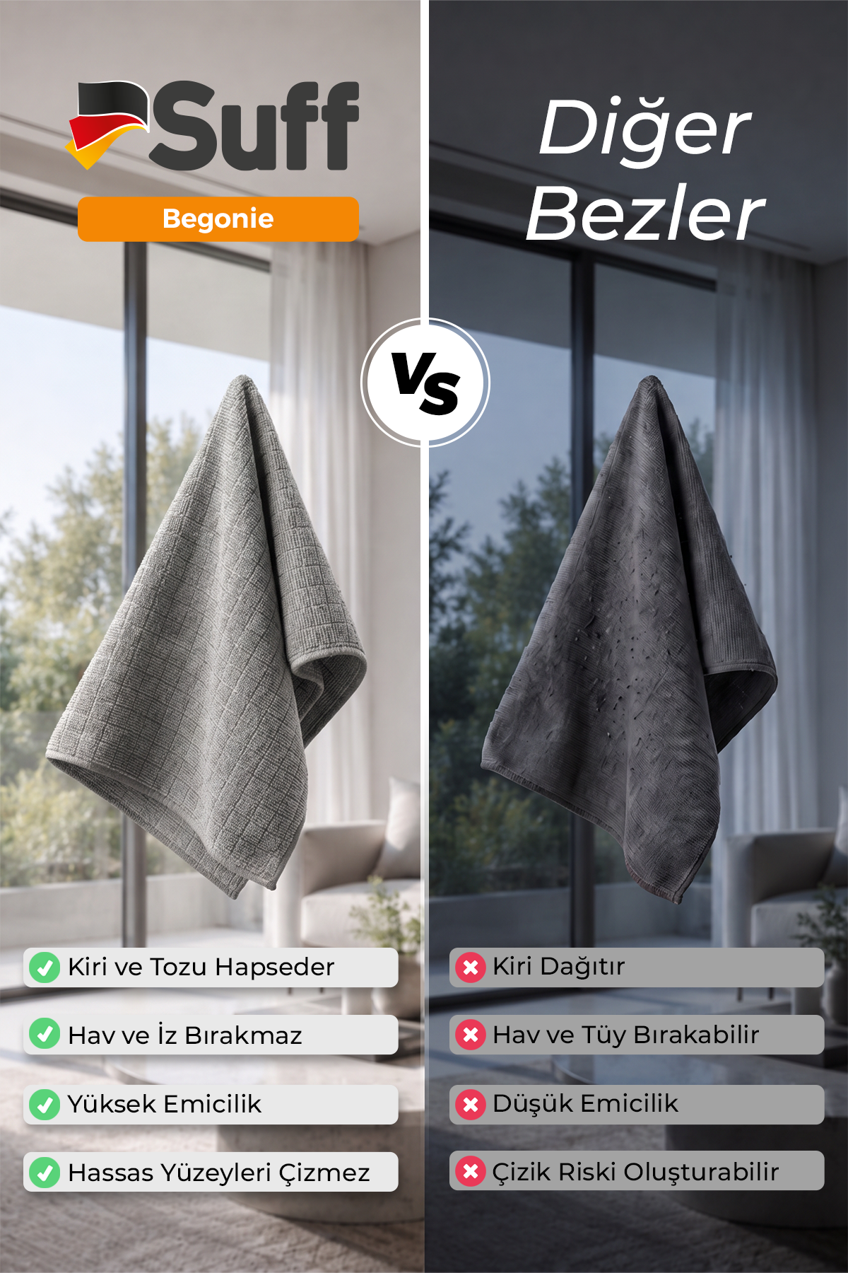 Suff Begonie Yüzey Temizlik Bezi     70x50 