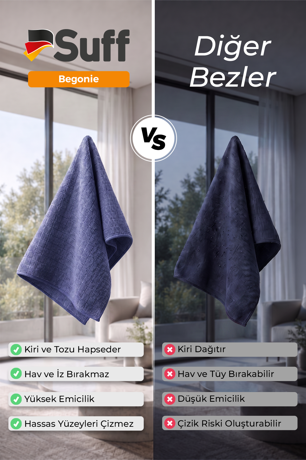 Suff Begonie Yüzey Temizlik Bezi     70x50 