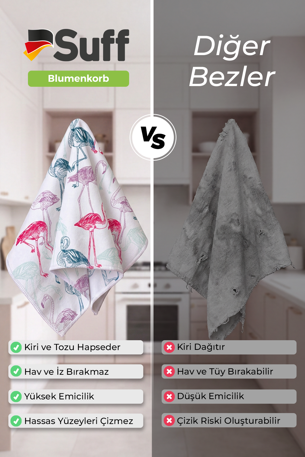 Suff Blumenkorb Mutfak Bezi  70x50 