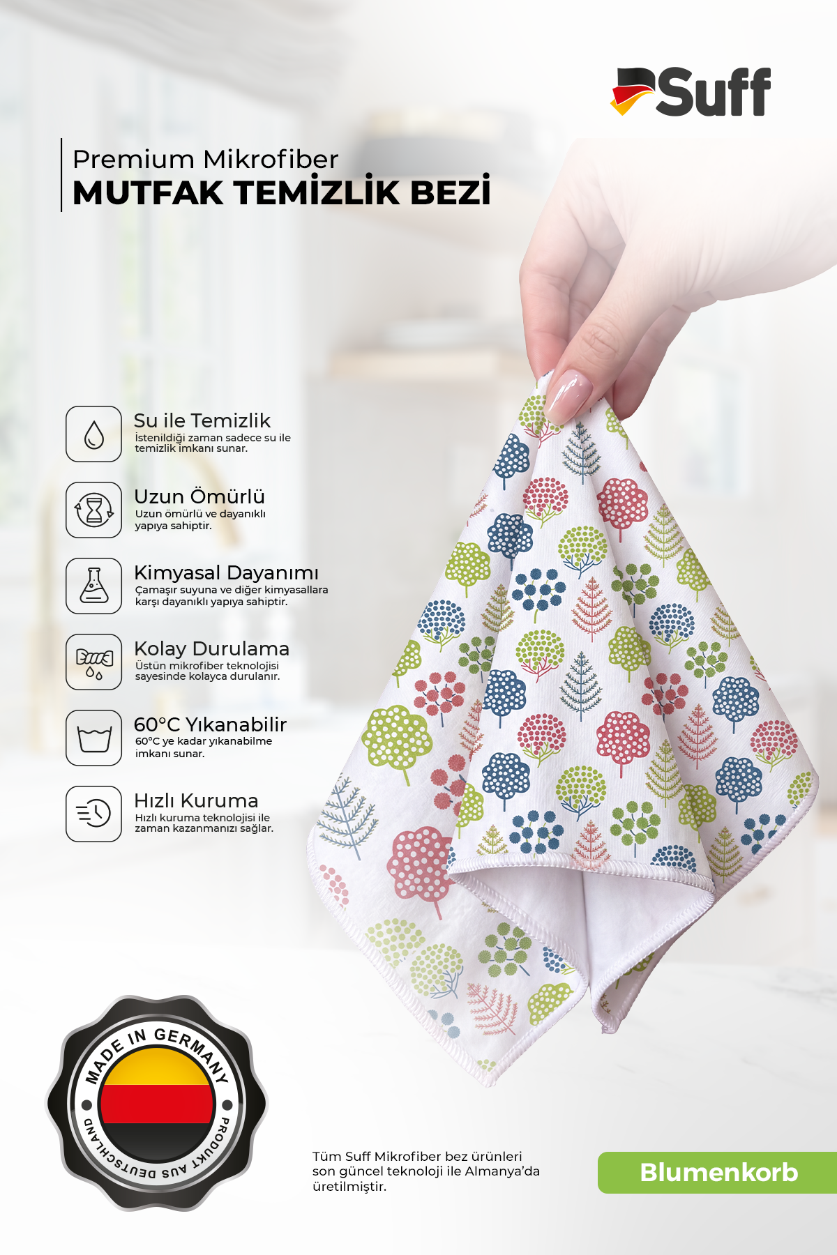 Suff Blumenkorb Mutfak Bezi  70x50 