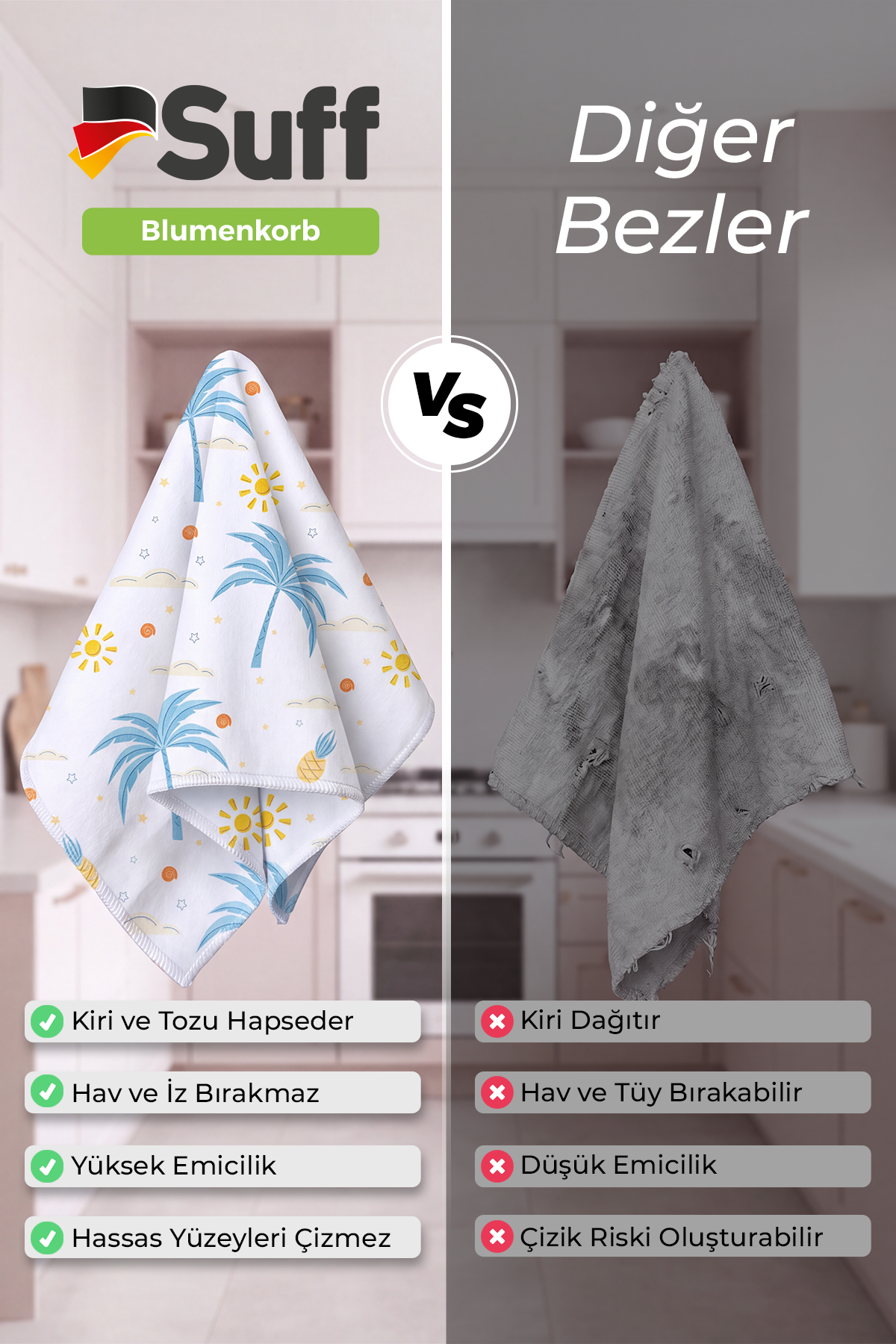 Suff Blumenkorb Mutfak Bezi  70x50 