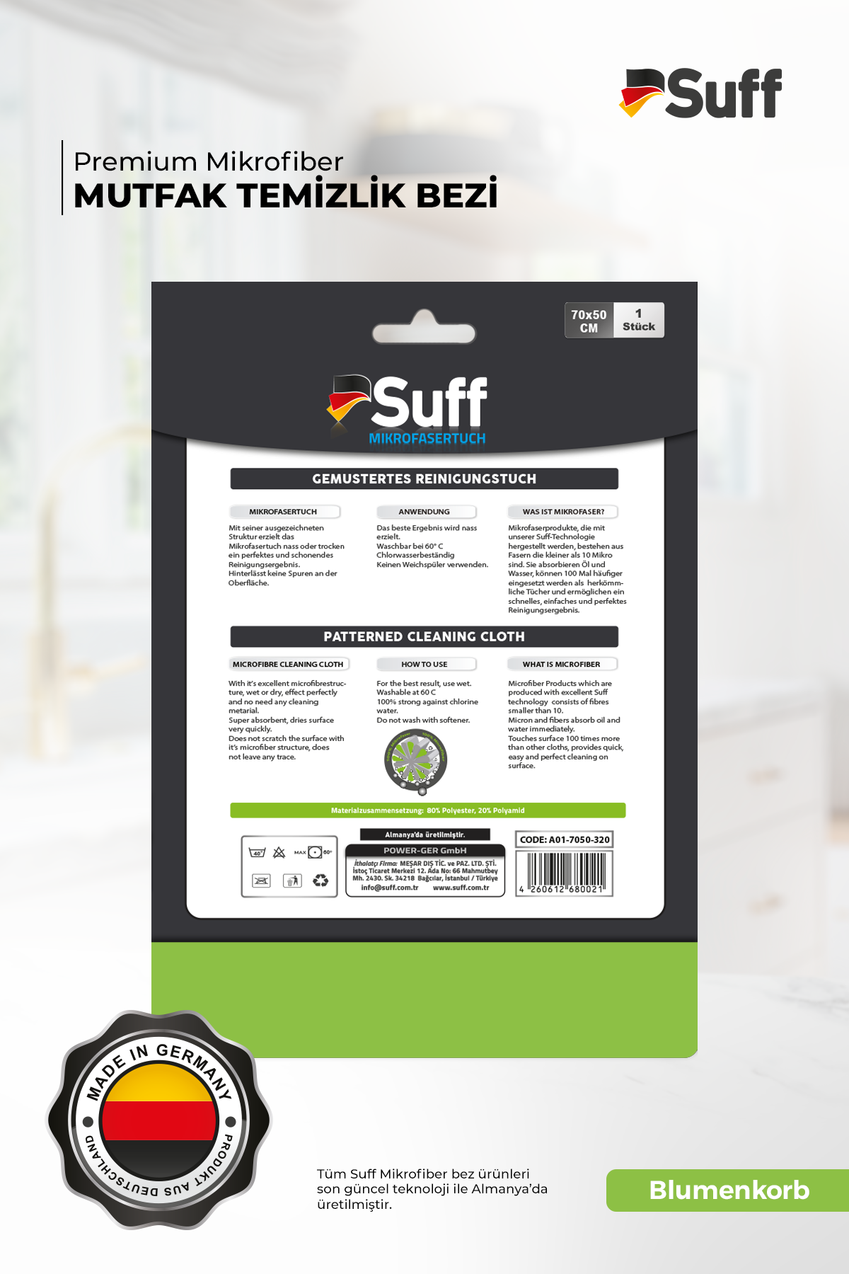 Suff Blumenkorb Mutfak Bezi  70x50 