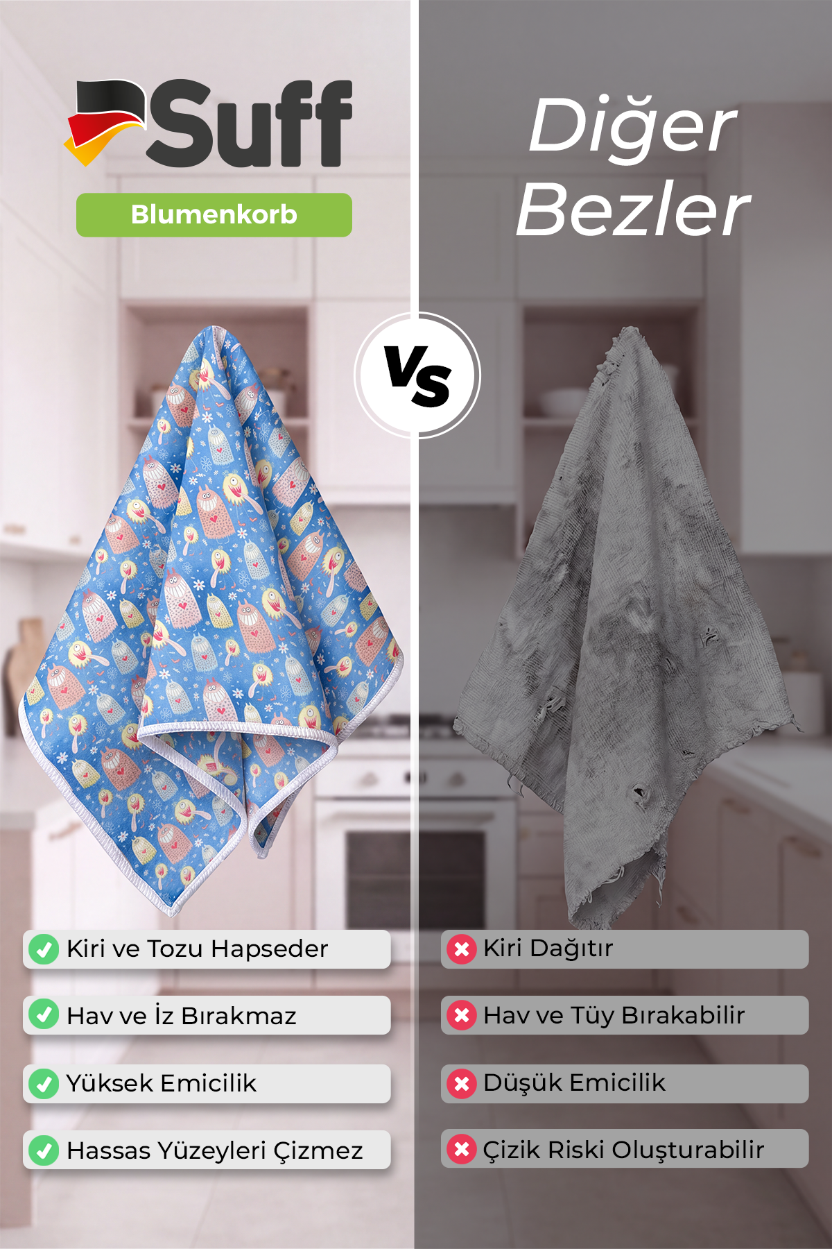 Suff Blumenkorb Mutfak Bezi  70x50 